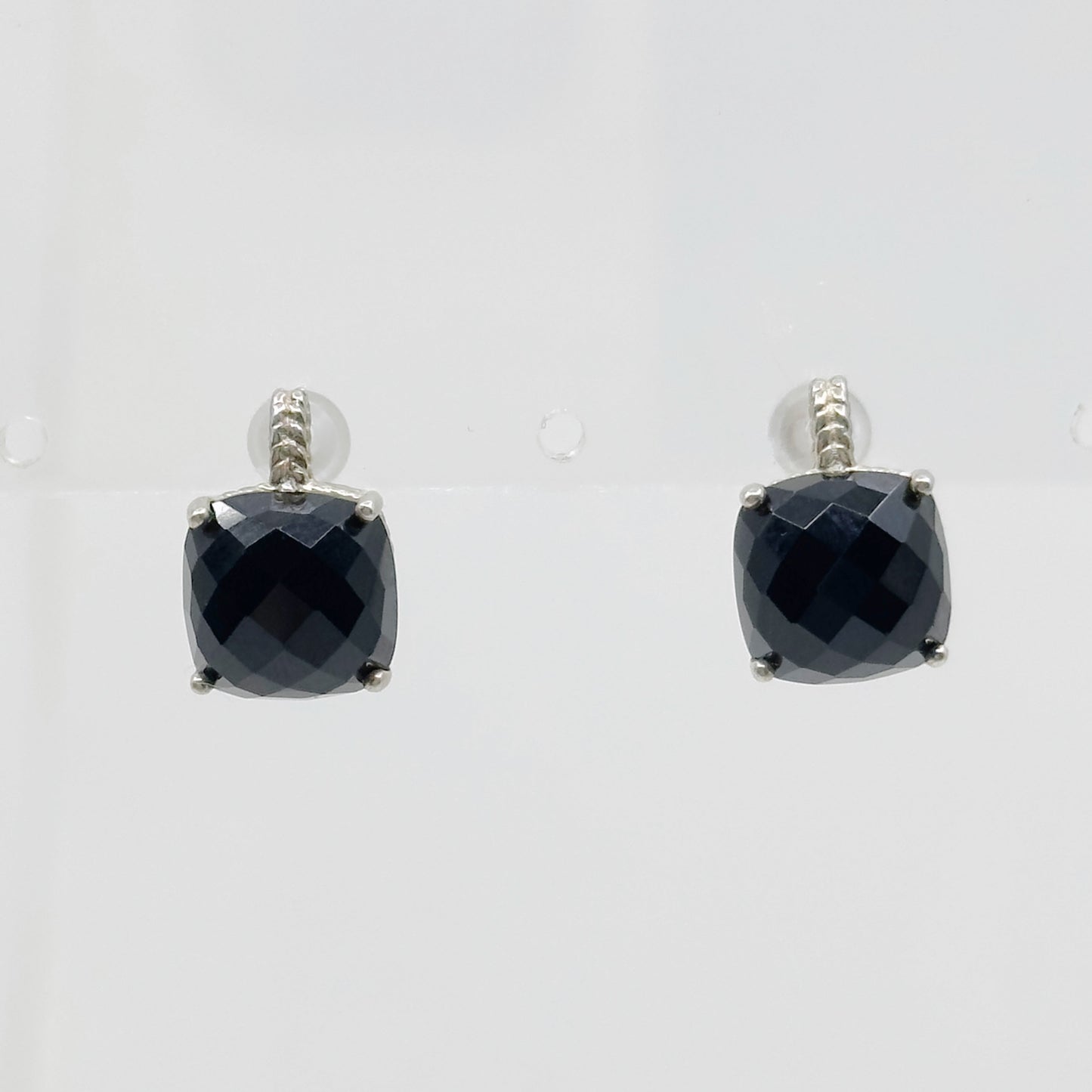 sterling silver onyx cable stud earrings GM557
