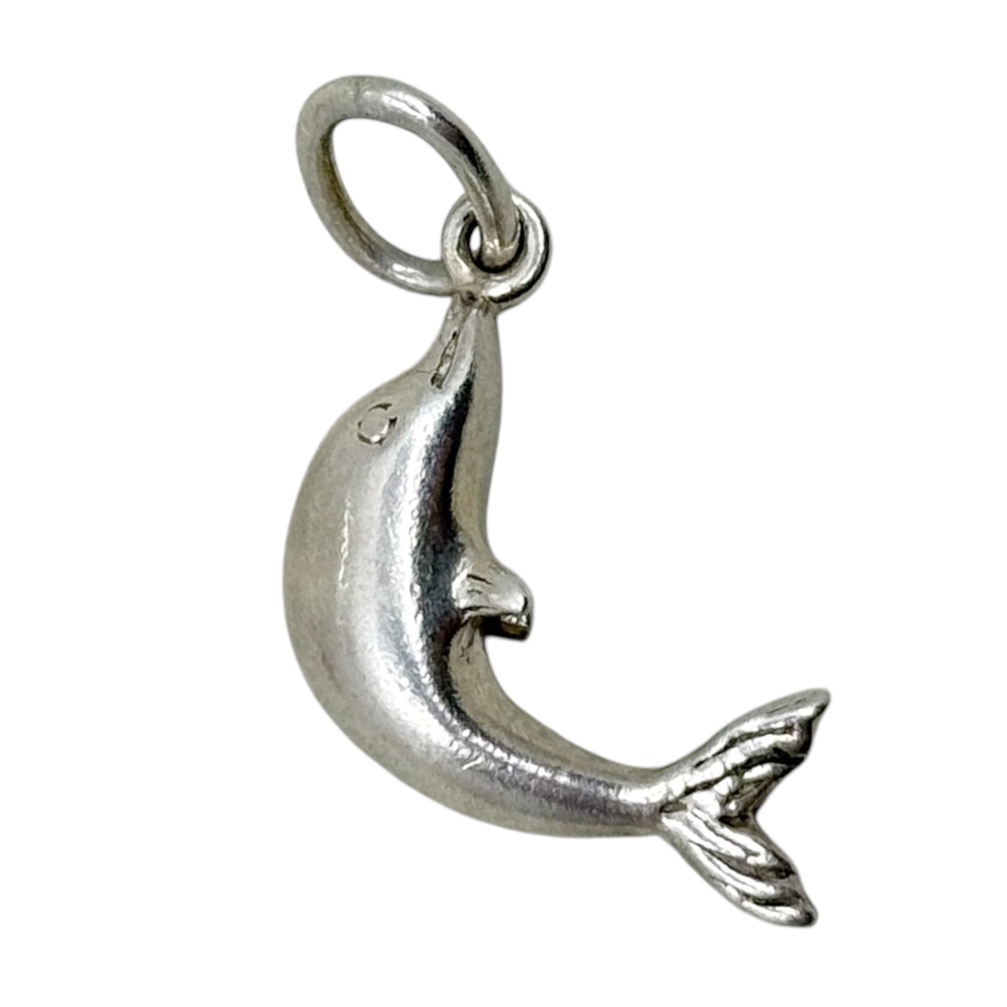 sterling silver dolphin charm pendant - GM572