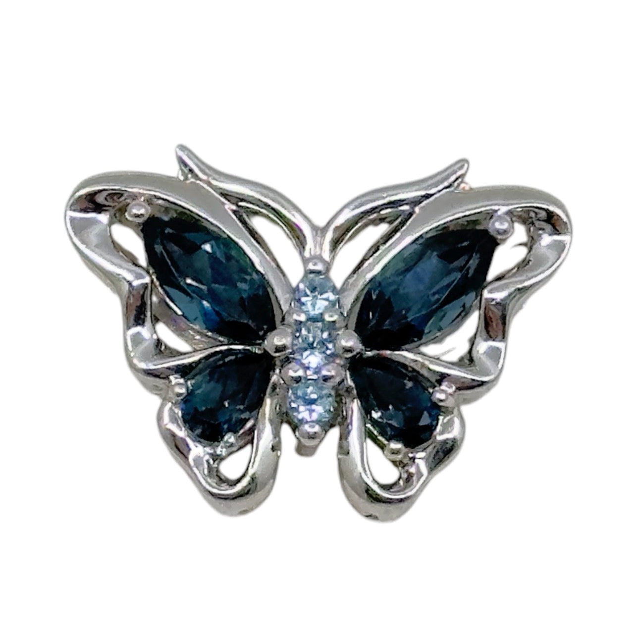 sterling silver blue topaz butterfly pendant GM573