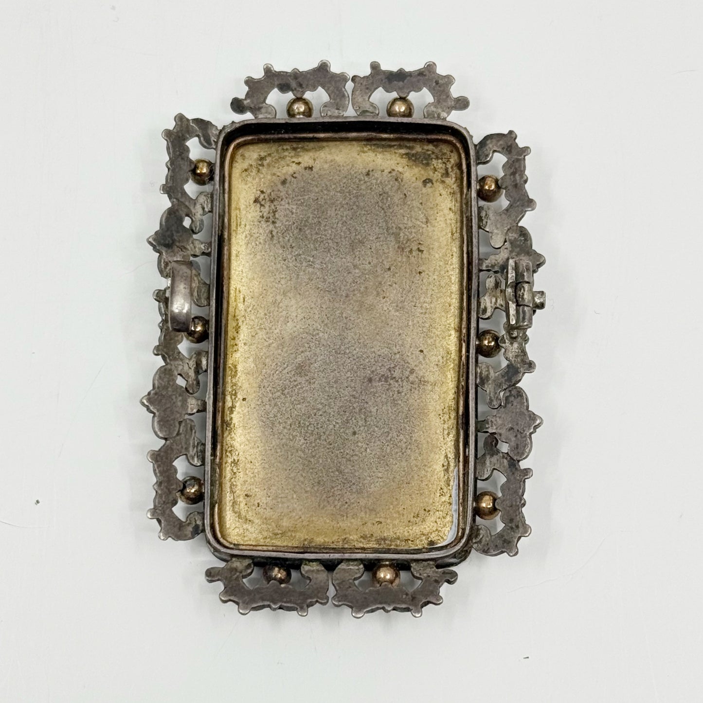 Georgian 18k gold sterling silver Hand Painted porcelain brooch GM577