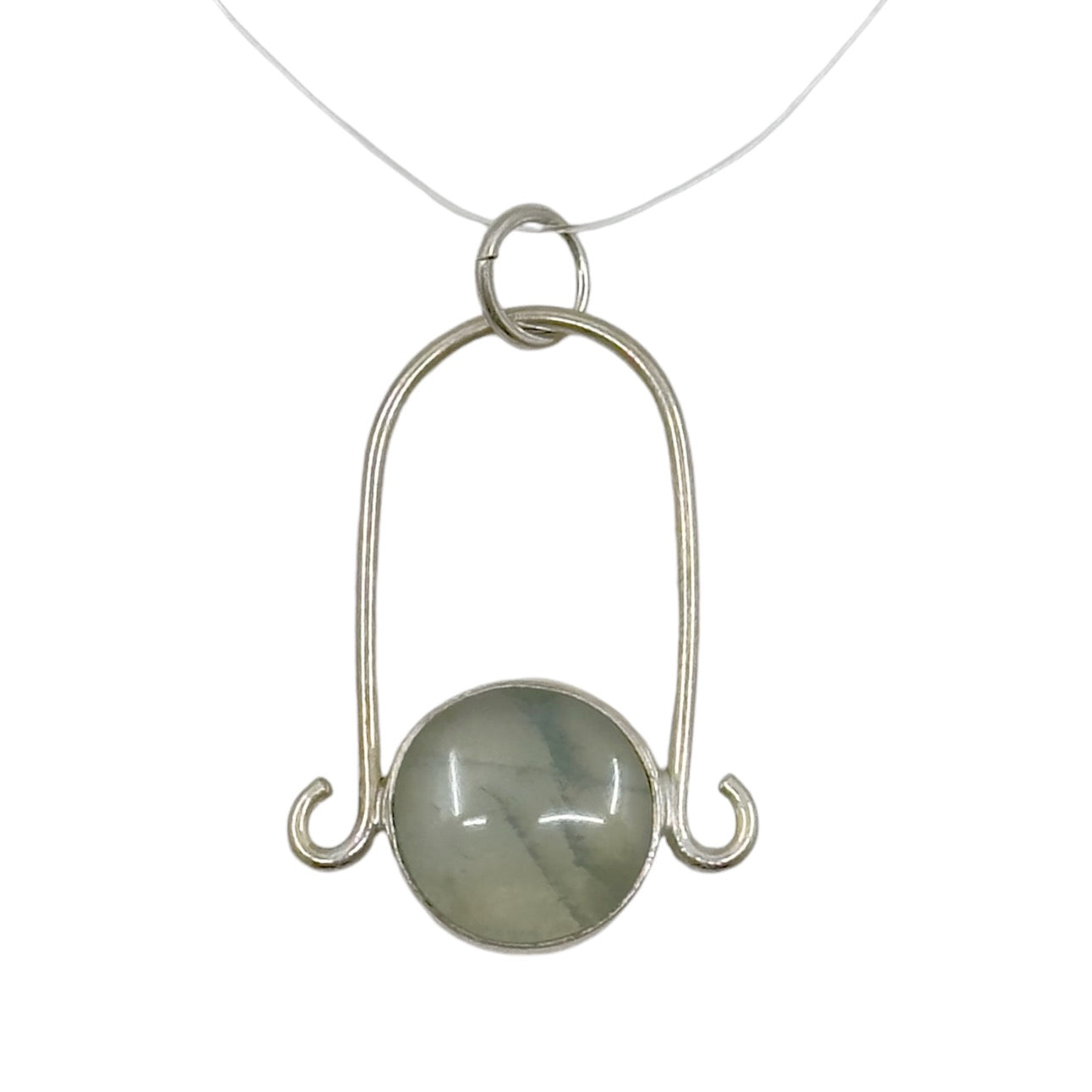 Hand Made sterling silver Prasiolite pendant GM578