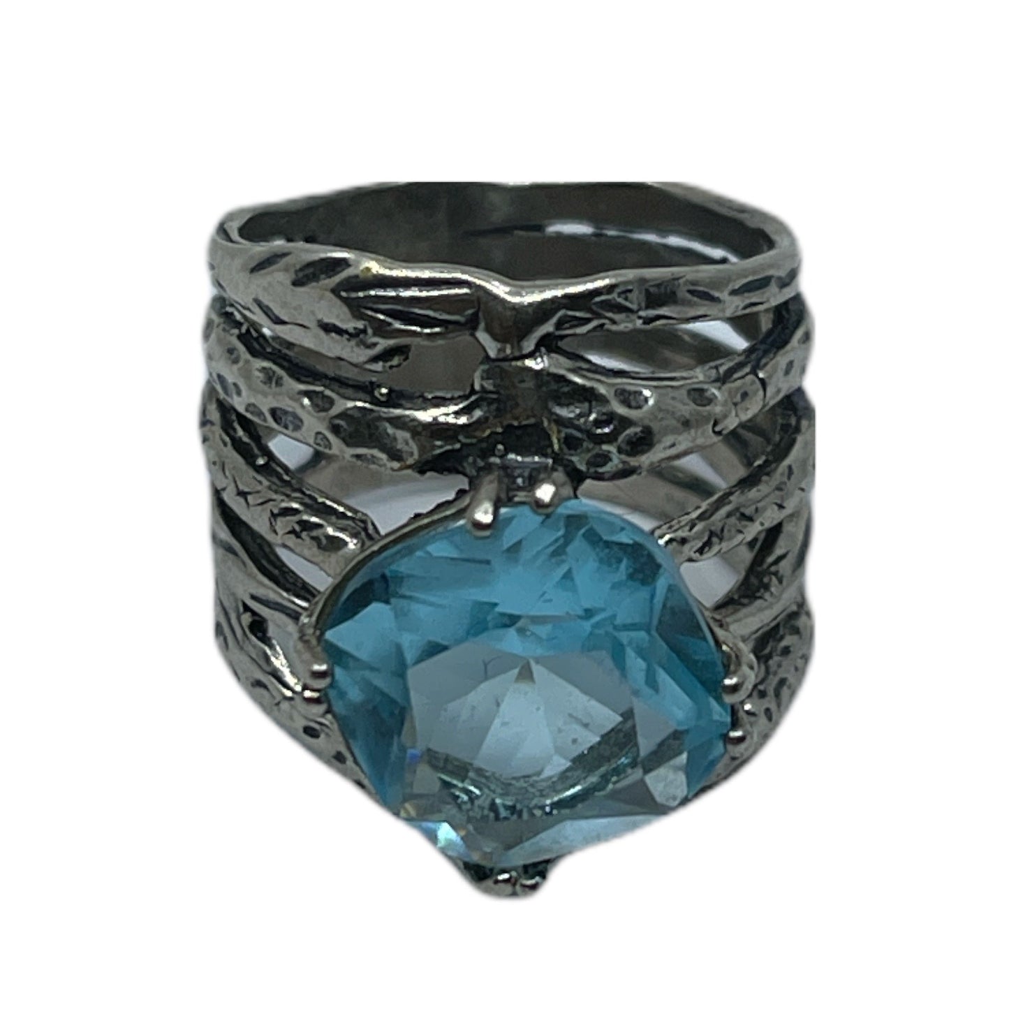 Israel sterling silver blue topaz ring GM595
