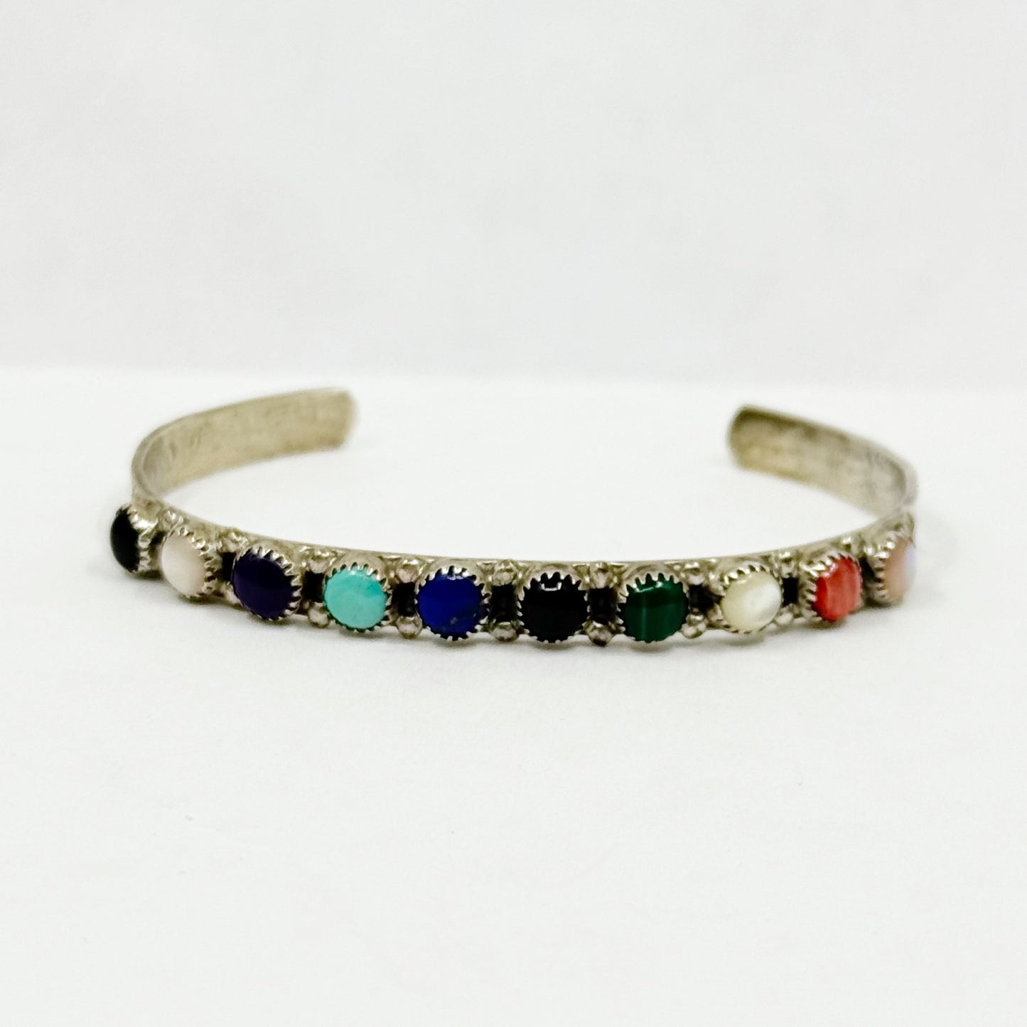 Southwest AP sterling silver gemstone cuff bracelet - GM60