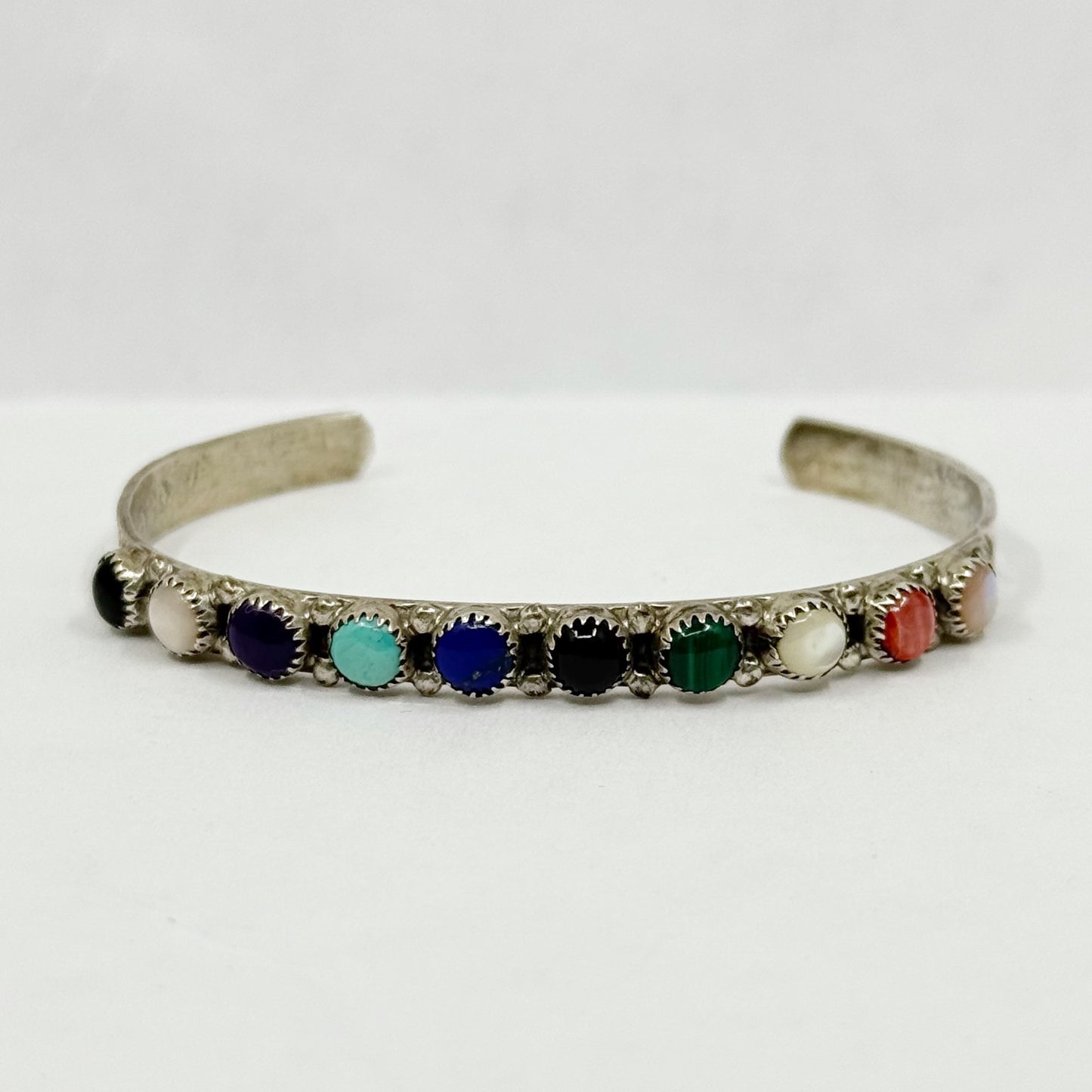 Southwest AP sterling silver gemstone cuff bracelet - GM60