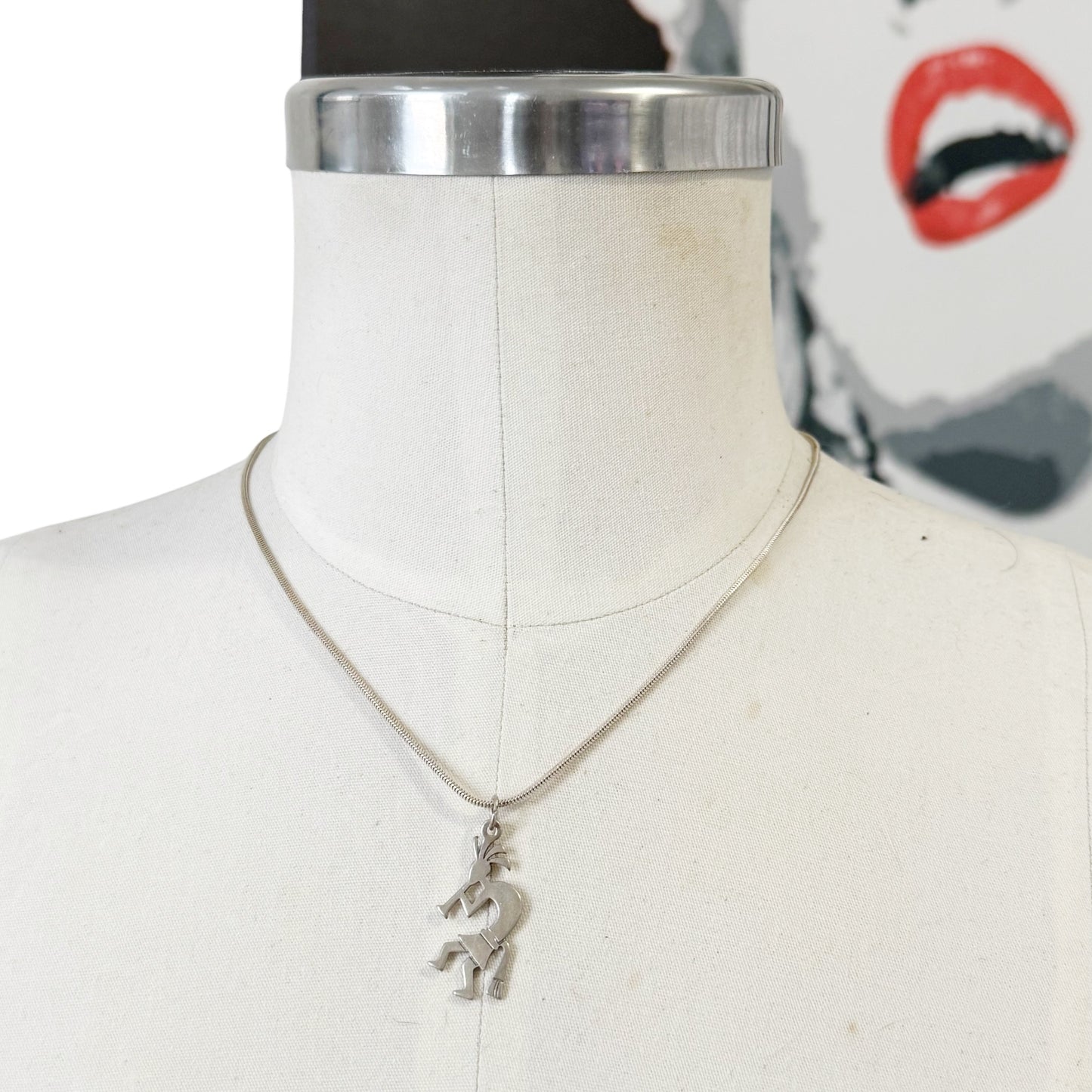 Zuni Sterling silver Kokopelli pendant - GM605