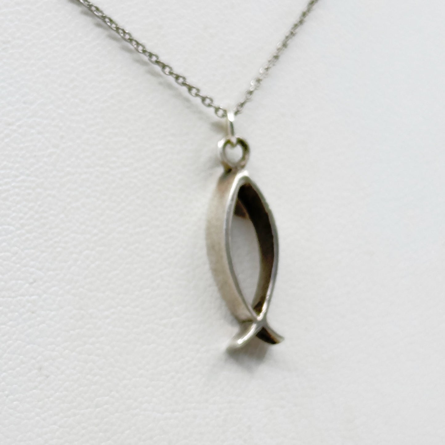 Sterling Silver Ichthus Christian Fish pendant GM612