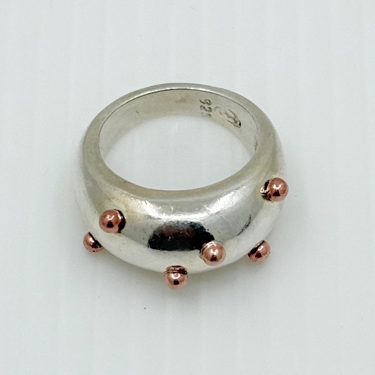 Contemporary sterling silver & Copper ring - GM62