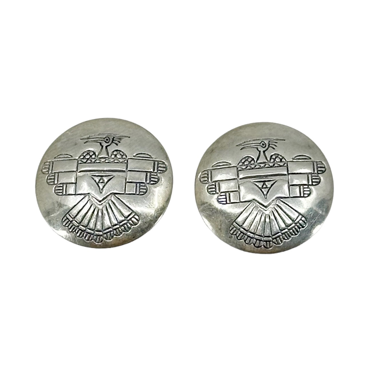 Zuni sterling silver thunderbird stud earrings GM620