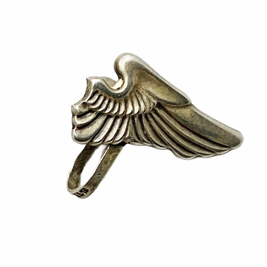 CORO sterling silver army pilot wing single earrings GM626