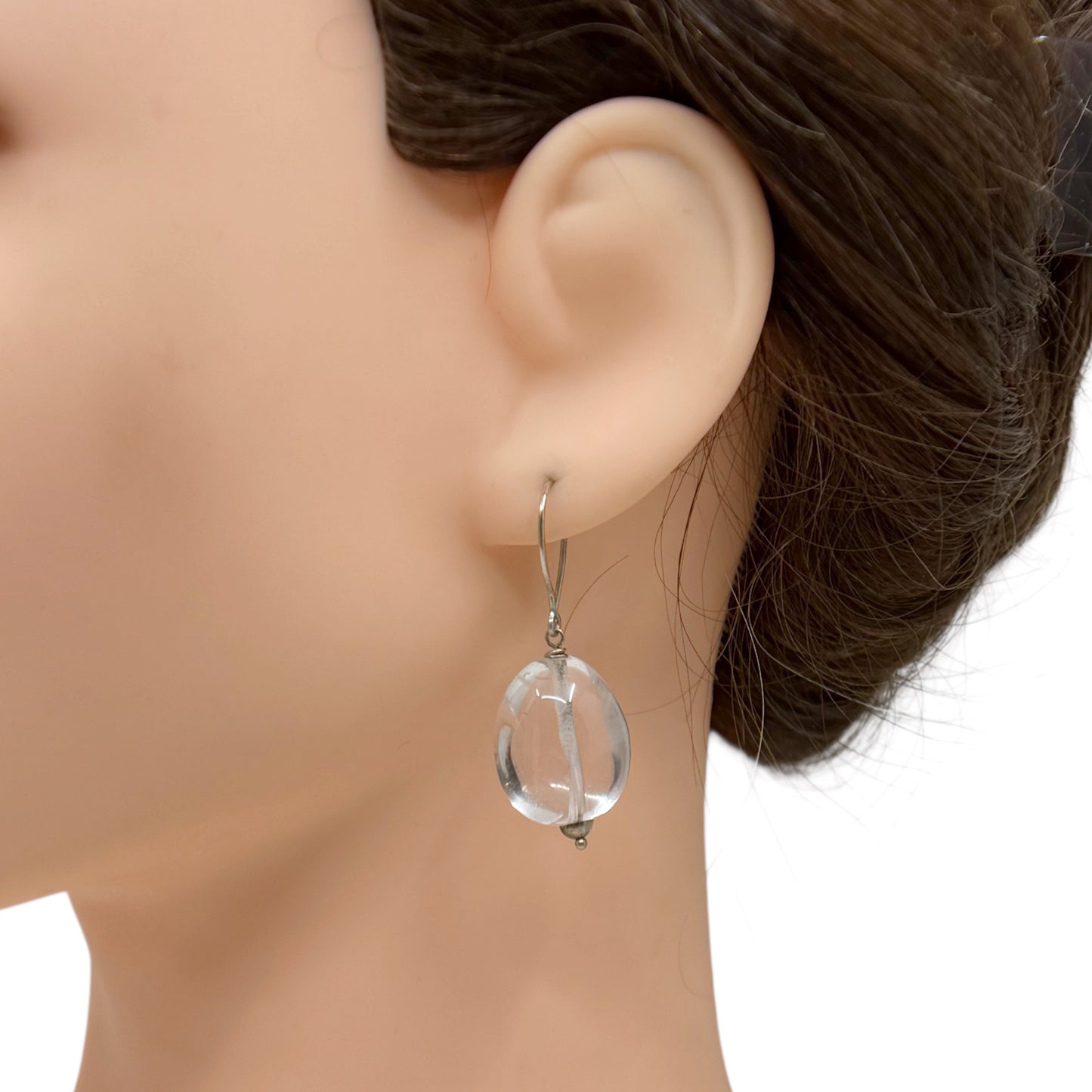 Sterling silver Rock crystal bead earrings - GM630