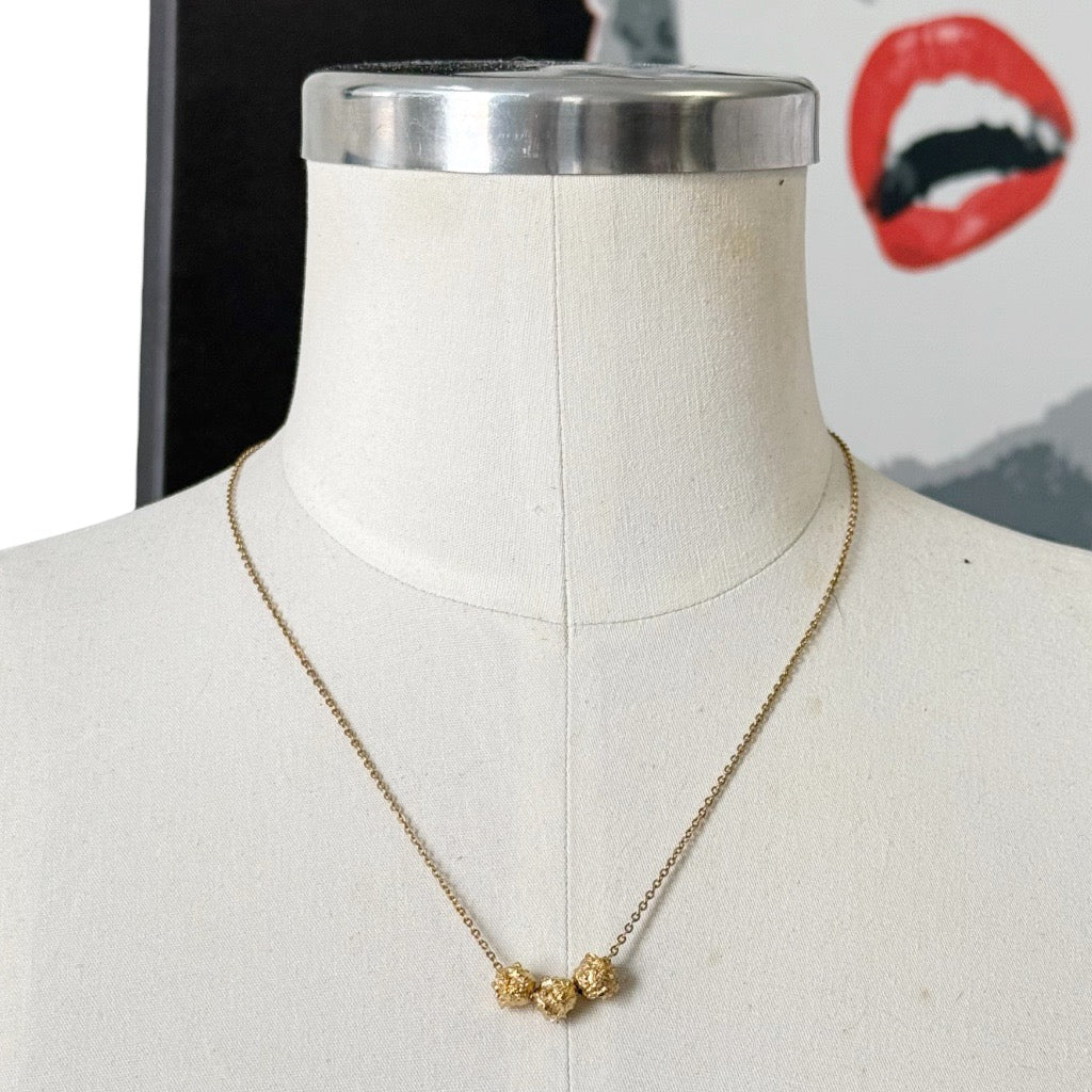 Vintage AMCO Gold Filled bead charm necklace - GM636