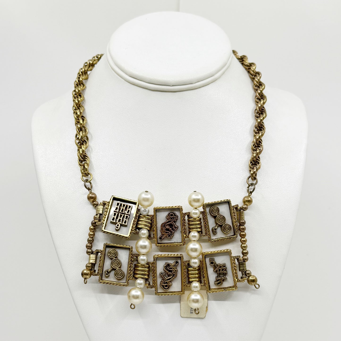 Vintage Fran Originals Gold tone pearl necklace - GM3007