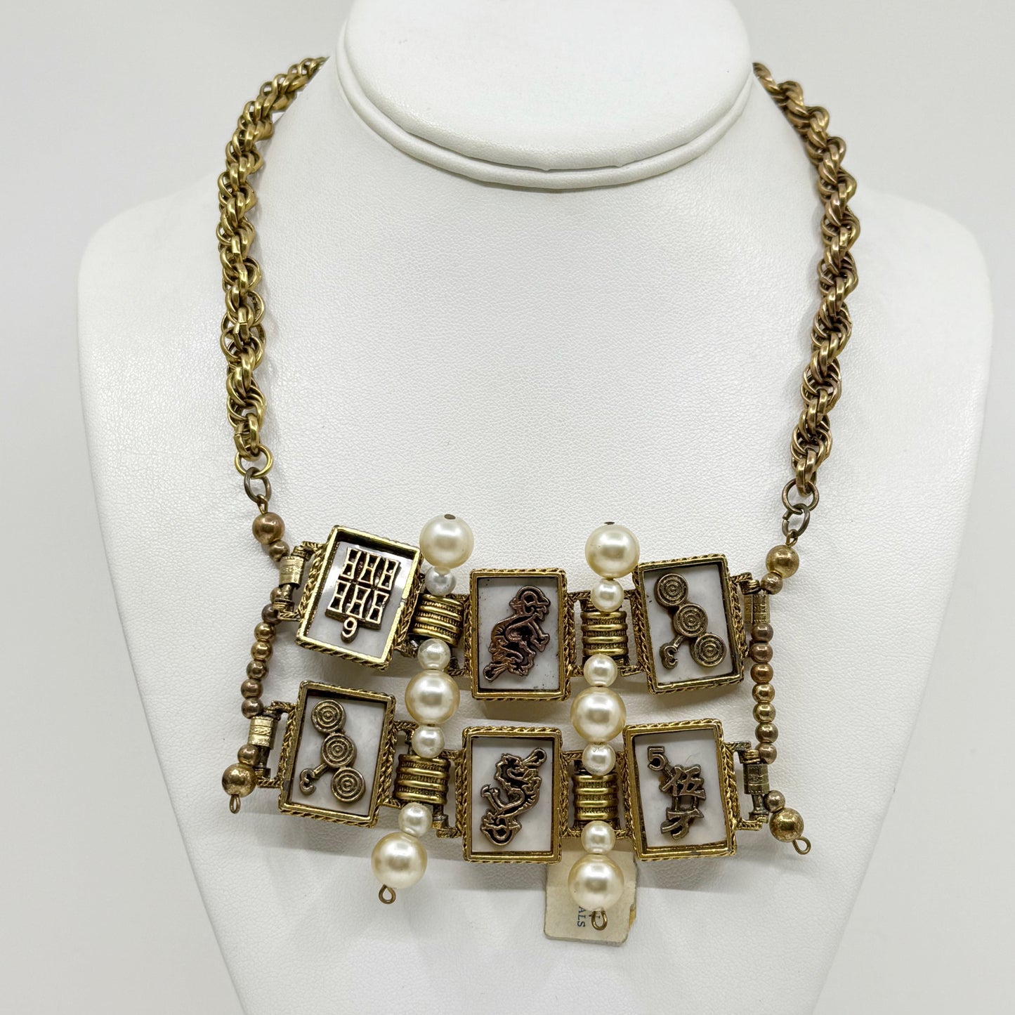 Vintage Fran Originals Gold tone pearl necklace - GM3007