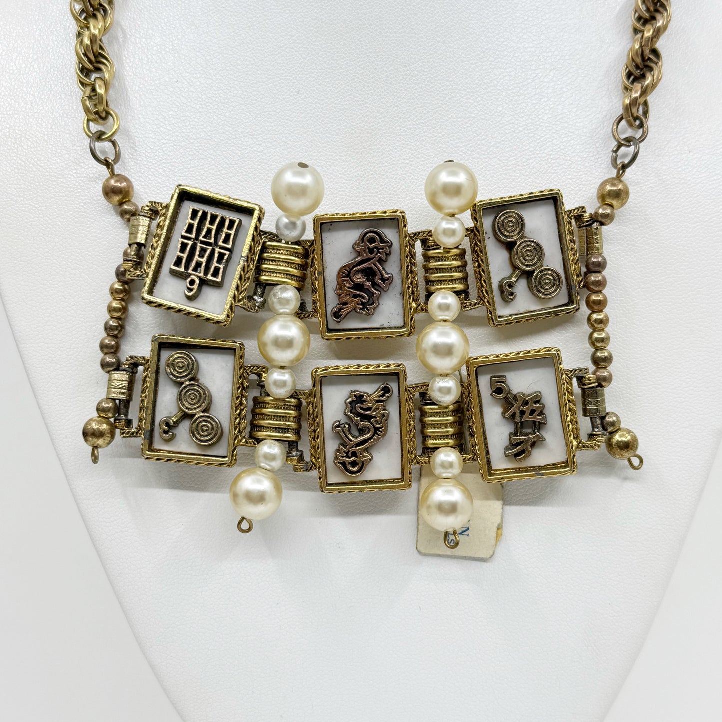 Vintage Fran Originals Gold tone pearl necklace - GM3007