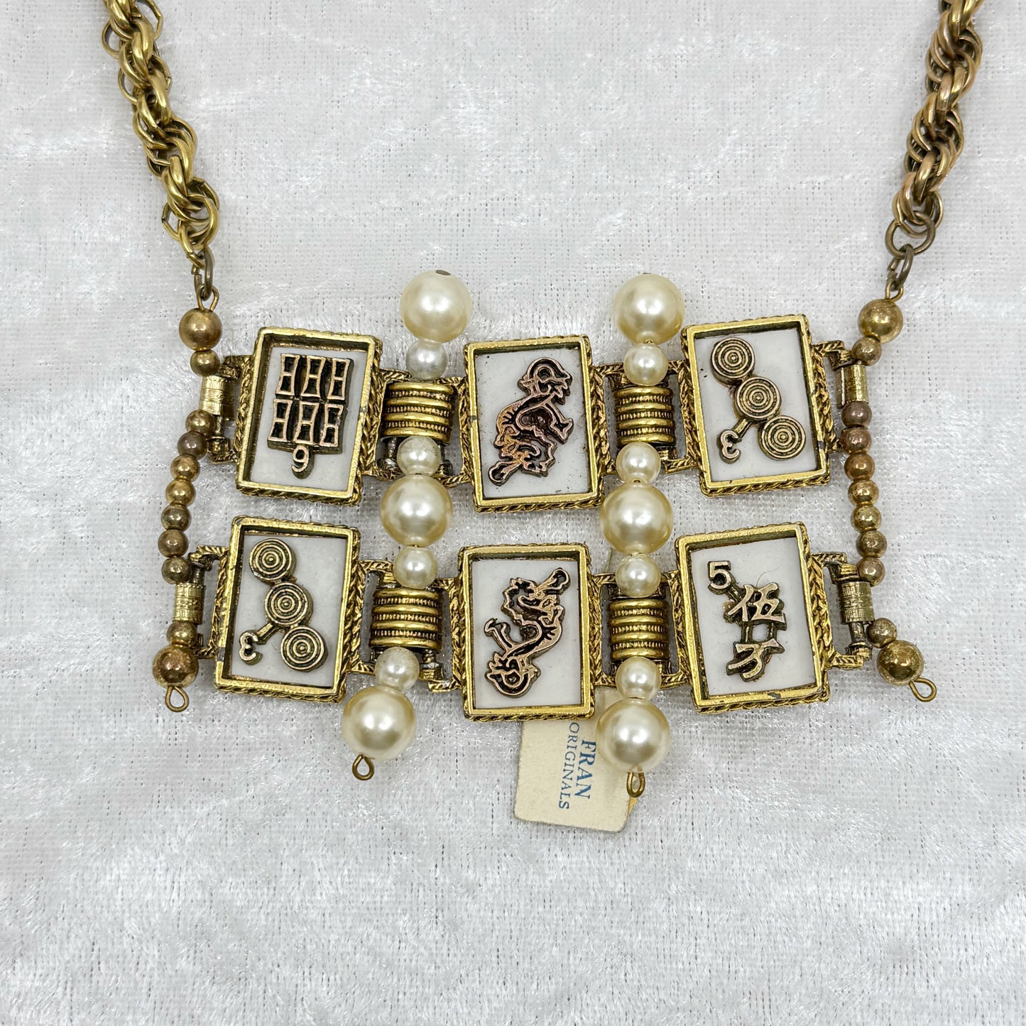 Vintage Fran Originals Gold tone pearl necklace - GM3007