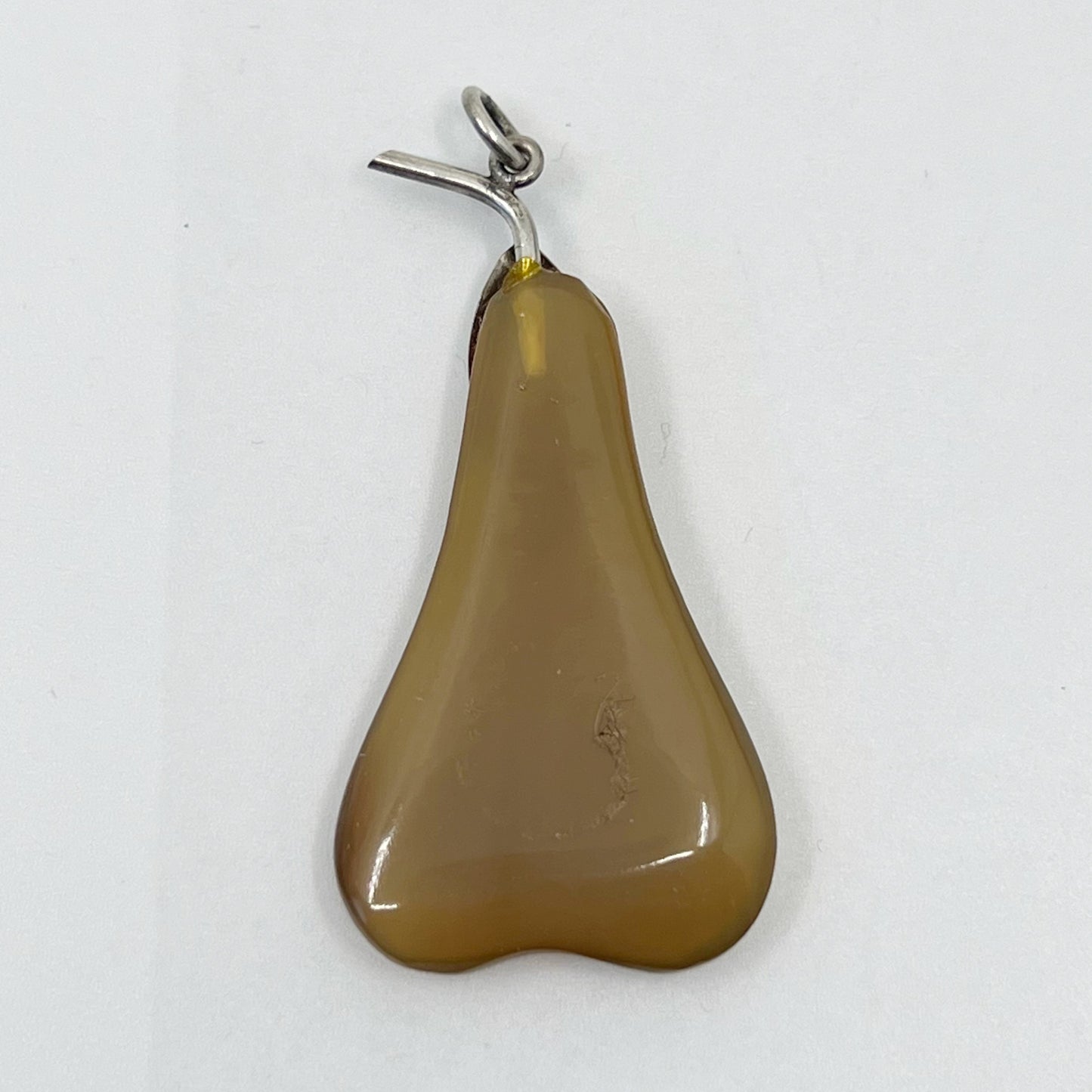 Vintage Sterling silver horn pear pendant GM651
