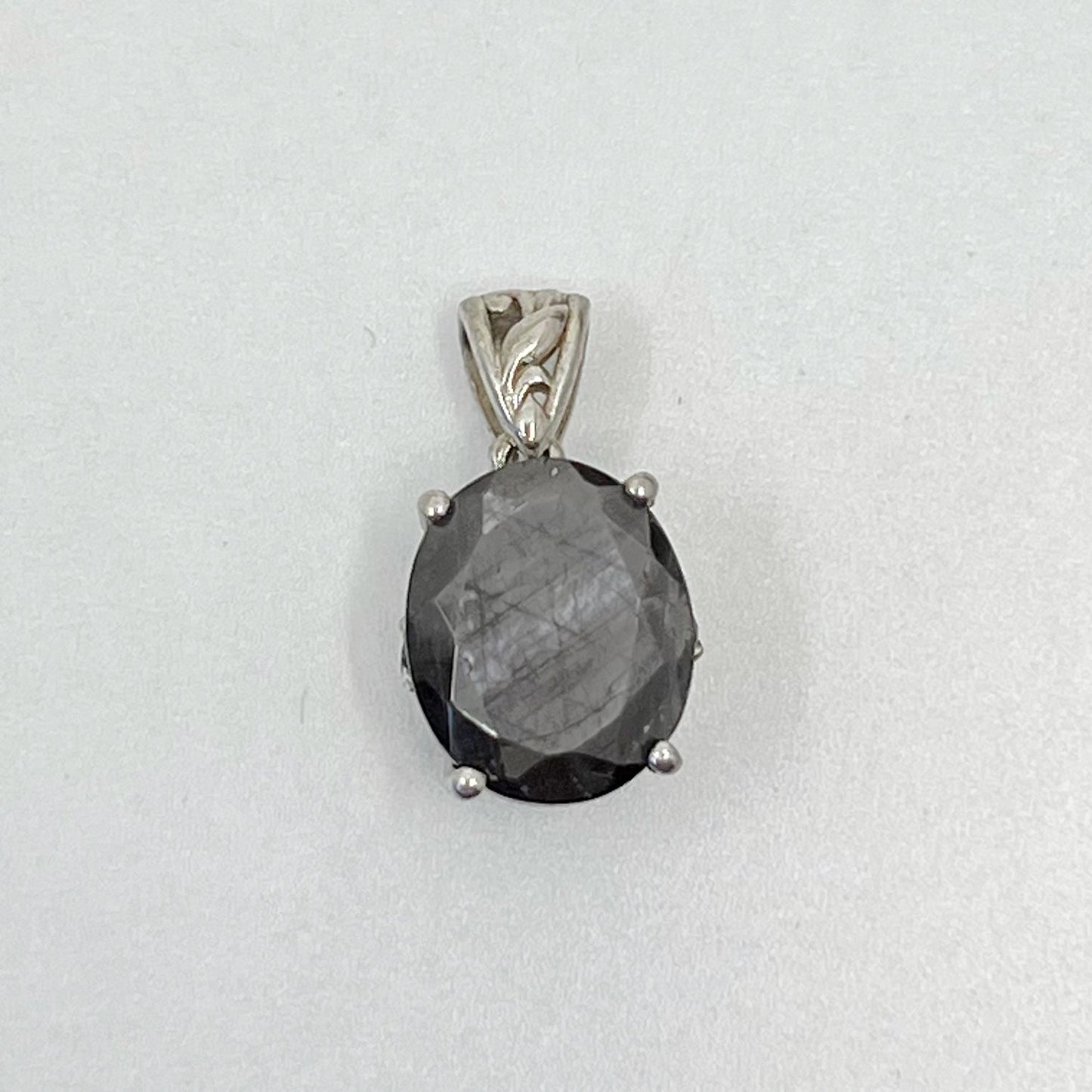 Sterling silver black sapphire pendant GM659