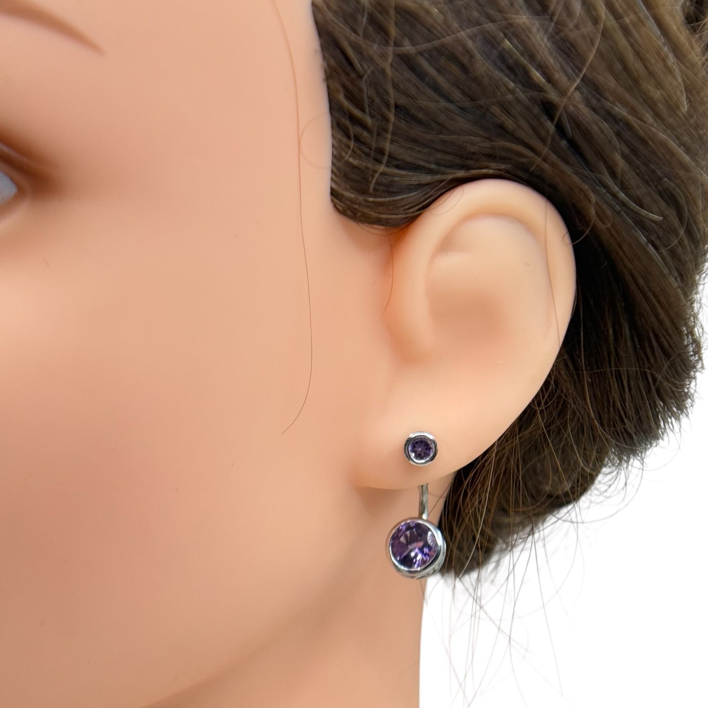 KER Sterling silver amethyst drop earrings - GM661