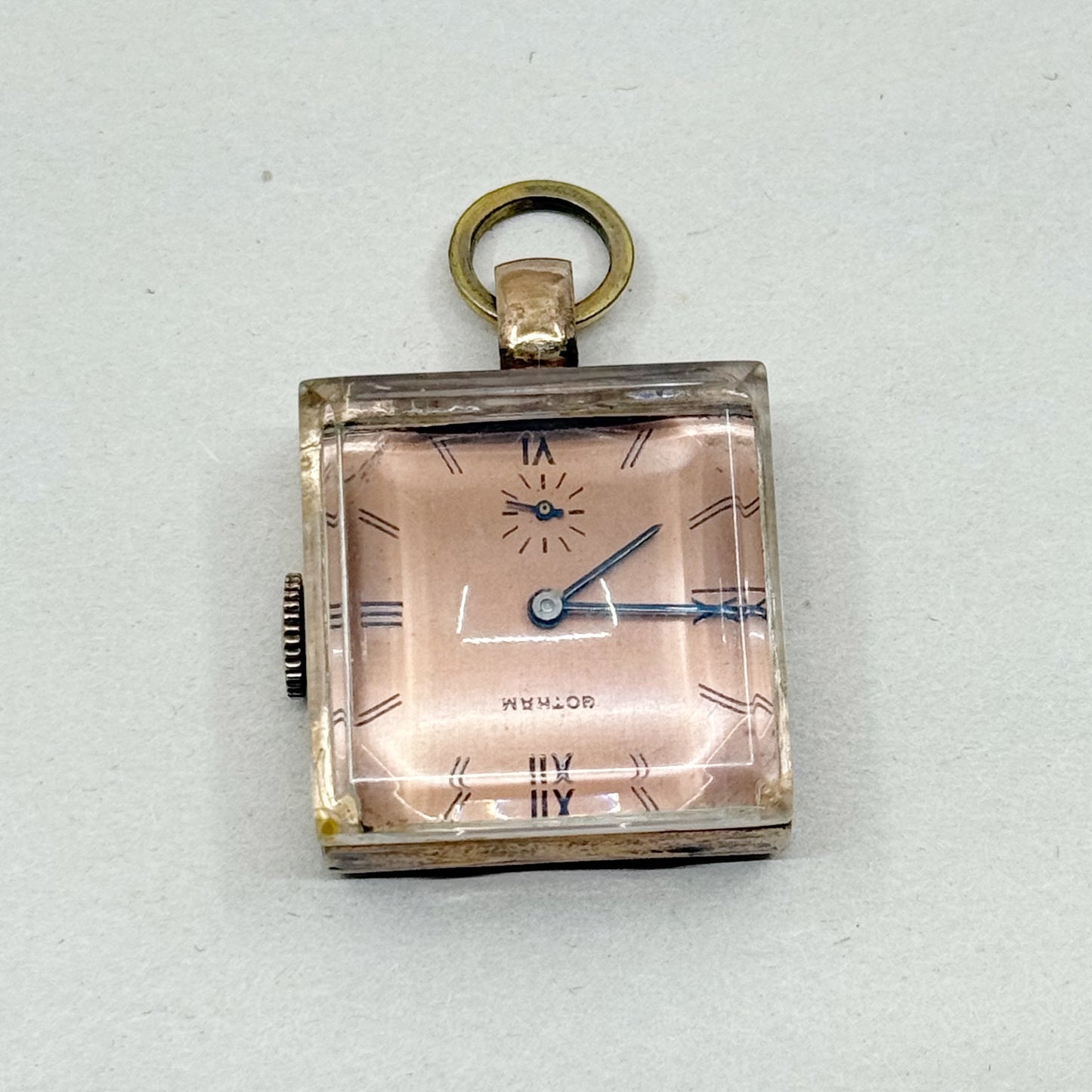 vintage GOTHAM 12k gold filled sterling silver pocket watch - GM664