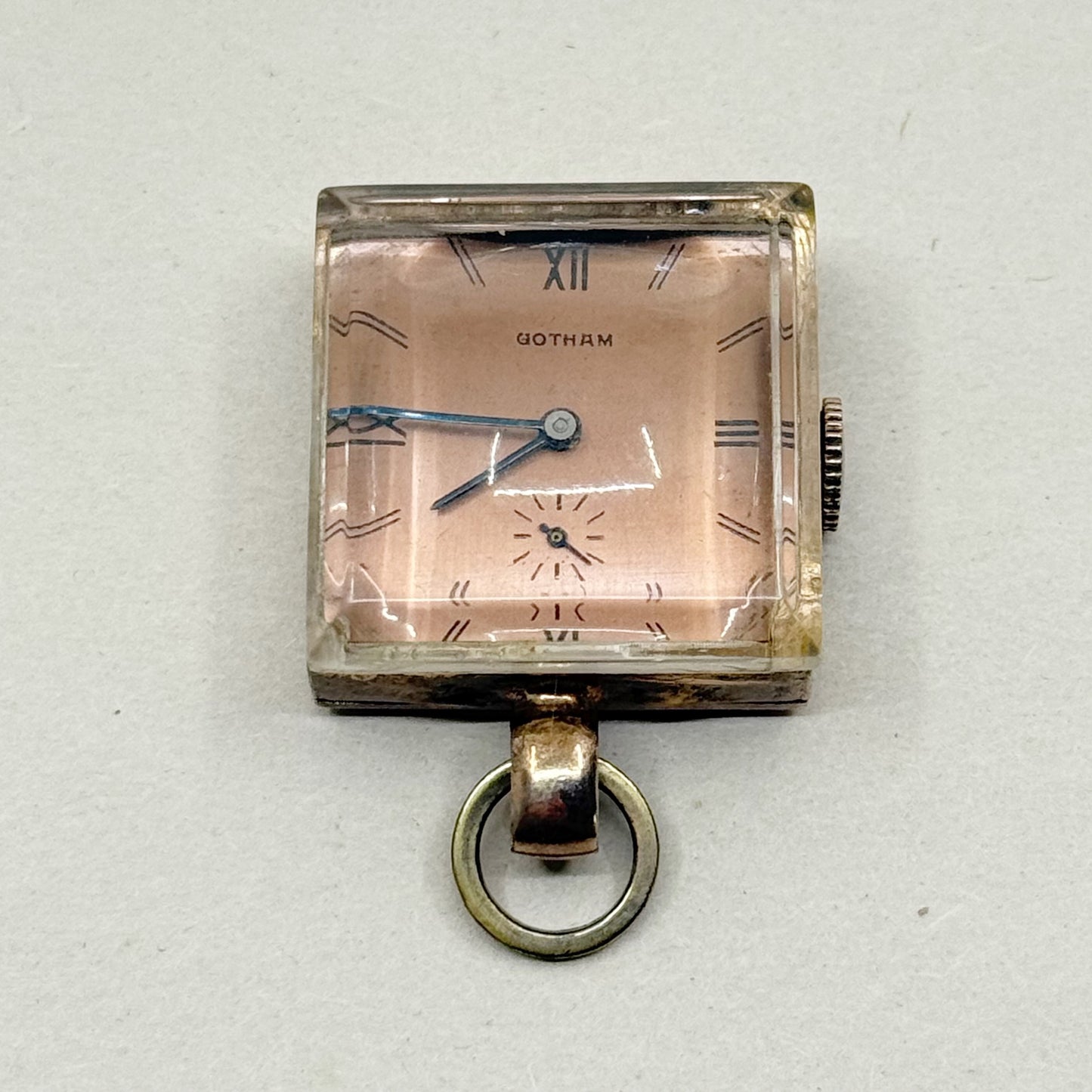 vintage GOTHAM 12k gold filled sterling silver pocket watch - GM664