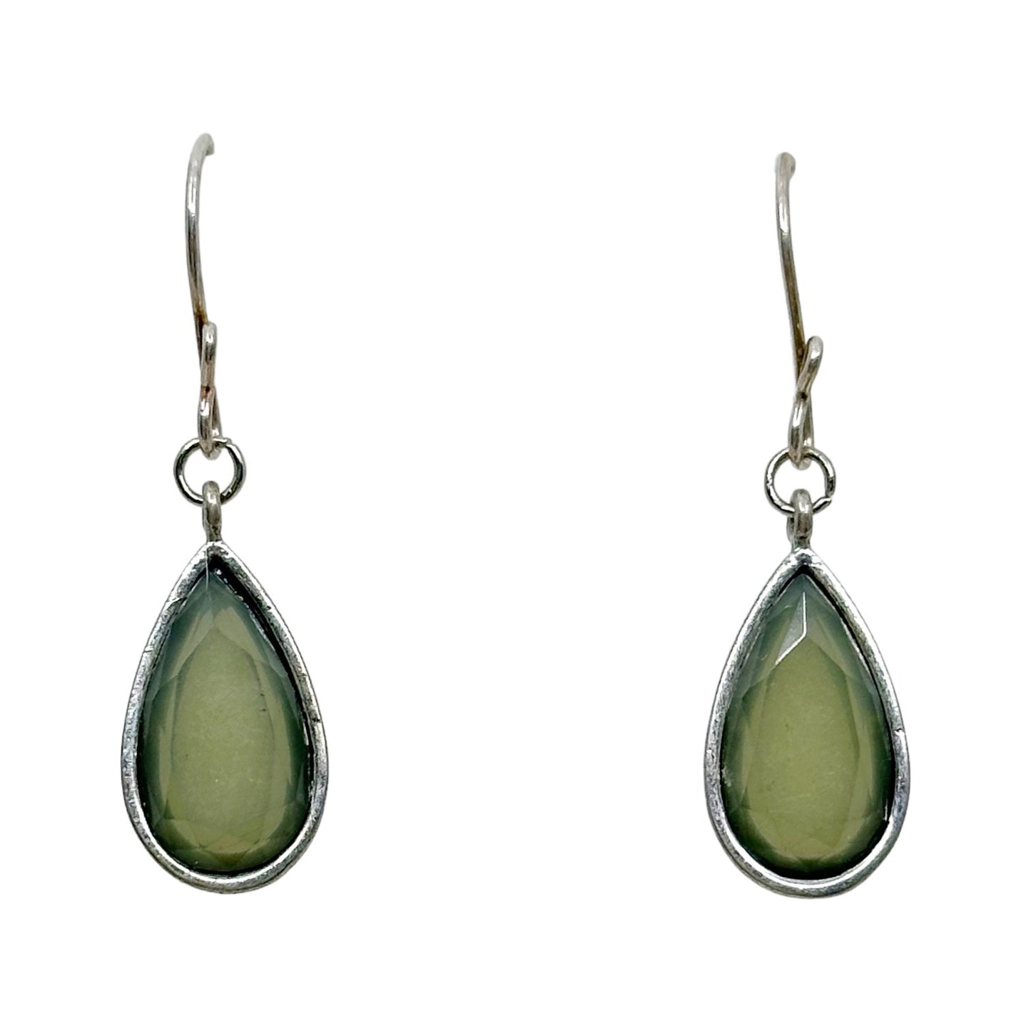 Sterling silver acrylic drop earrings GM669