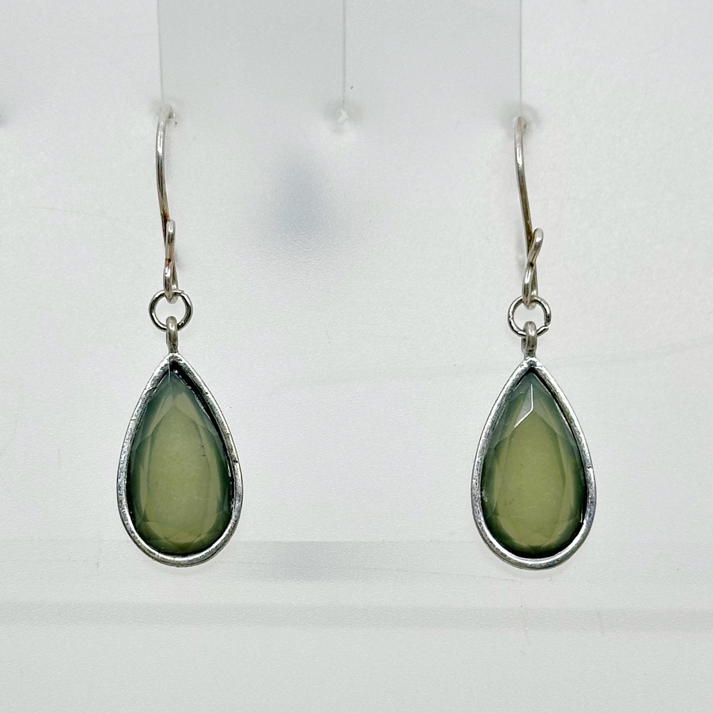 Sterling silver acrylic drop earrings GM669