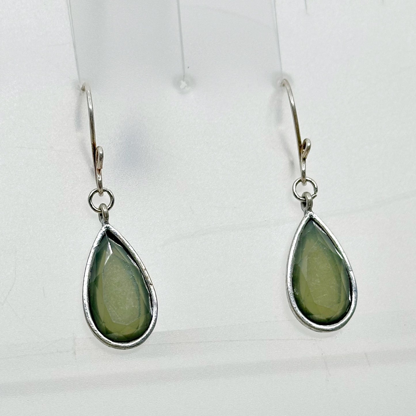 Sterling silver acrylic drop earrings GM669