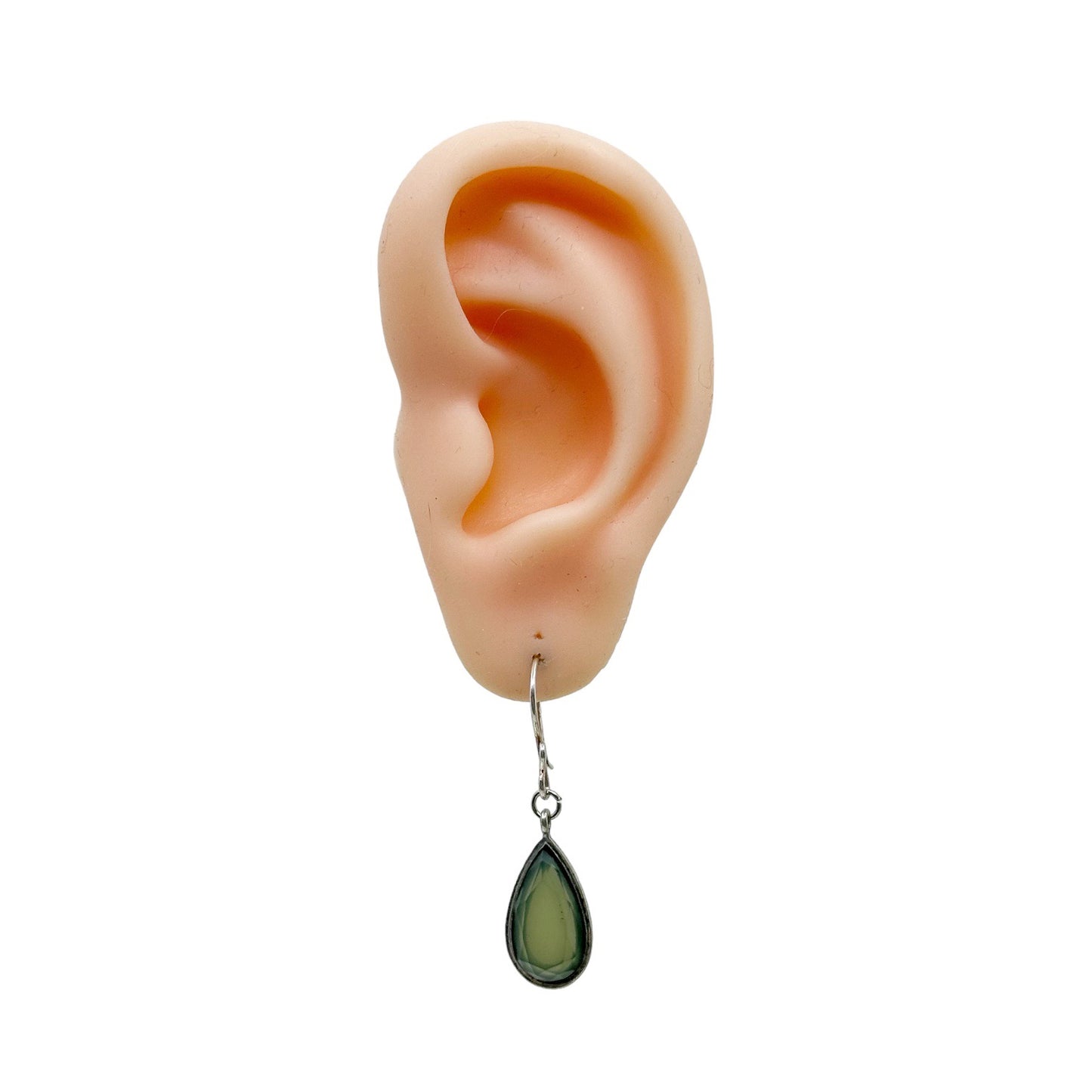 Sterling silver acrylic drop earrings GM669