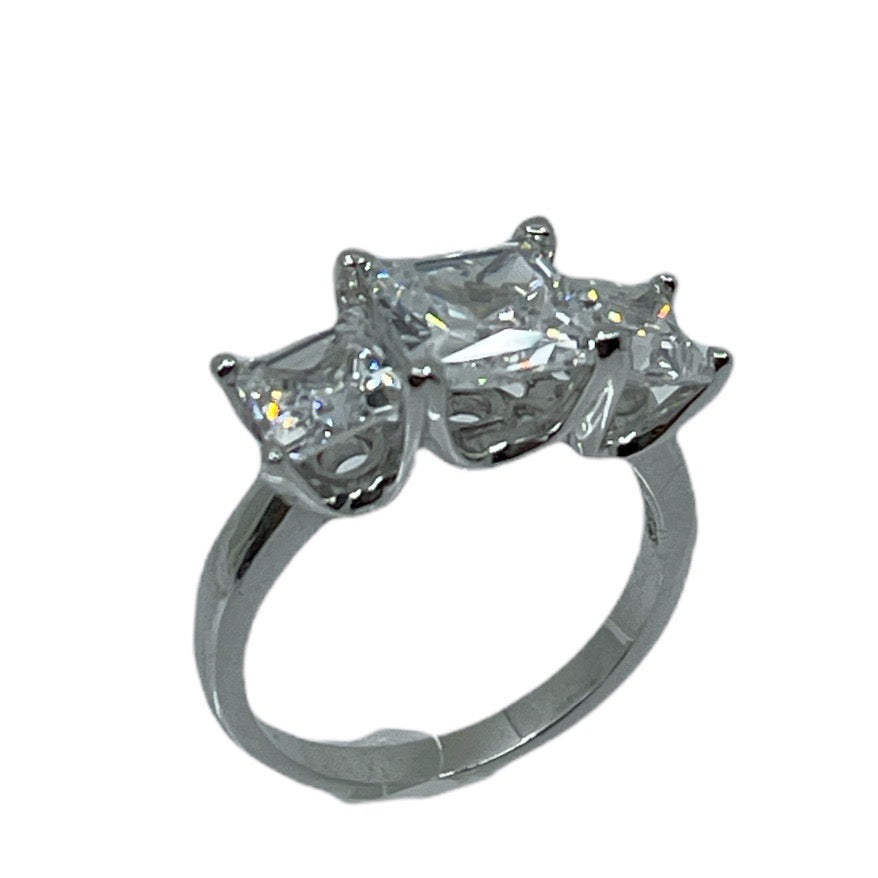 sterling silver cubic zirconia engagement ring GM672