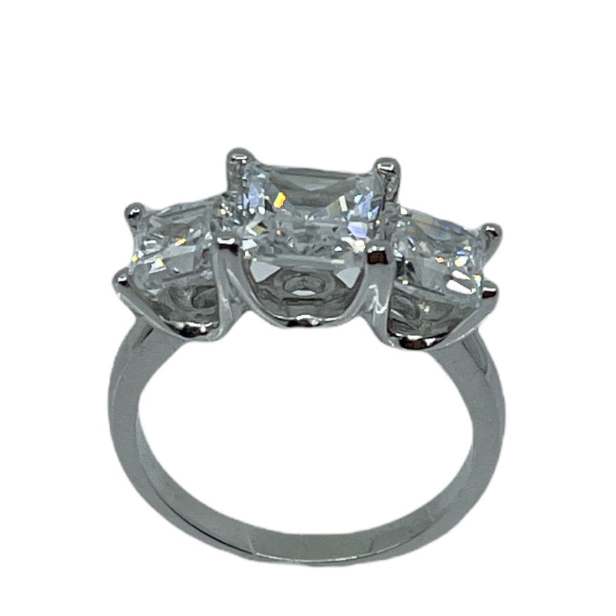 sterling silver cubic zirconia engagement ring GM672