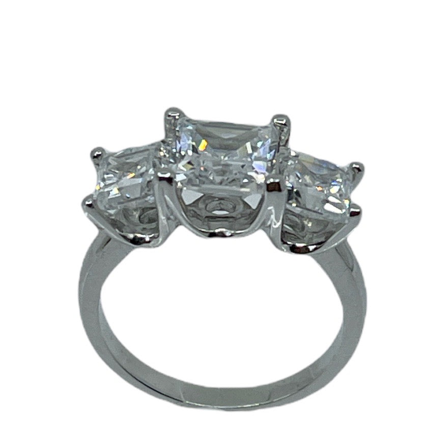 sterling silver cubic zirconia engagement ring - GM672