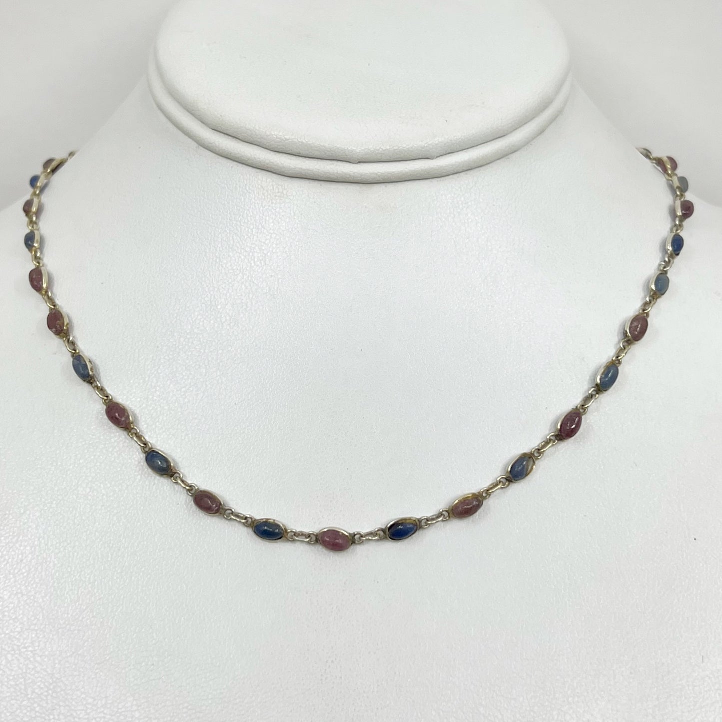 Gold Vermeil sterling silver sapphire necklace GM674