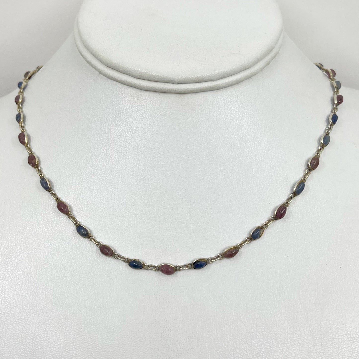 Gold Vermeil sterling silver sapphire necklace GM674