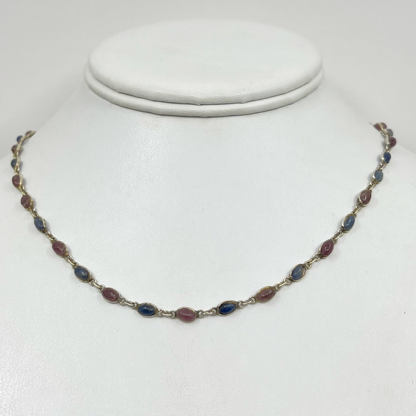 Gold Vermeil sterling silver sapphire necklace GM674