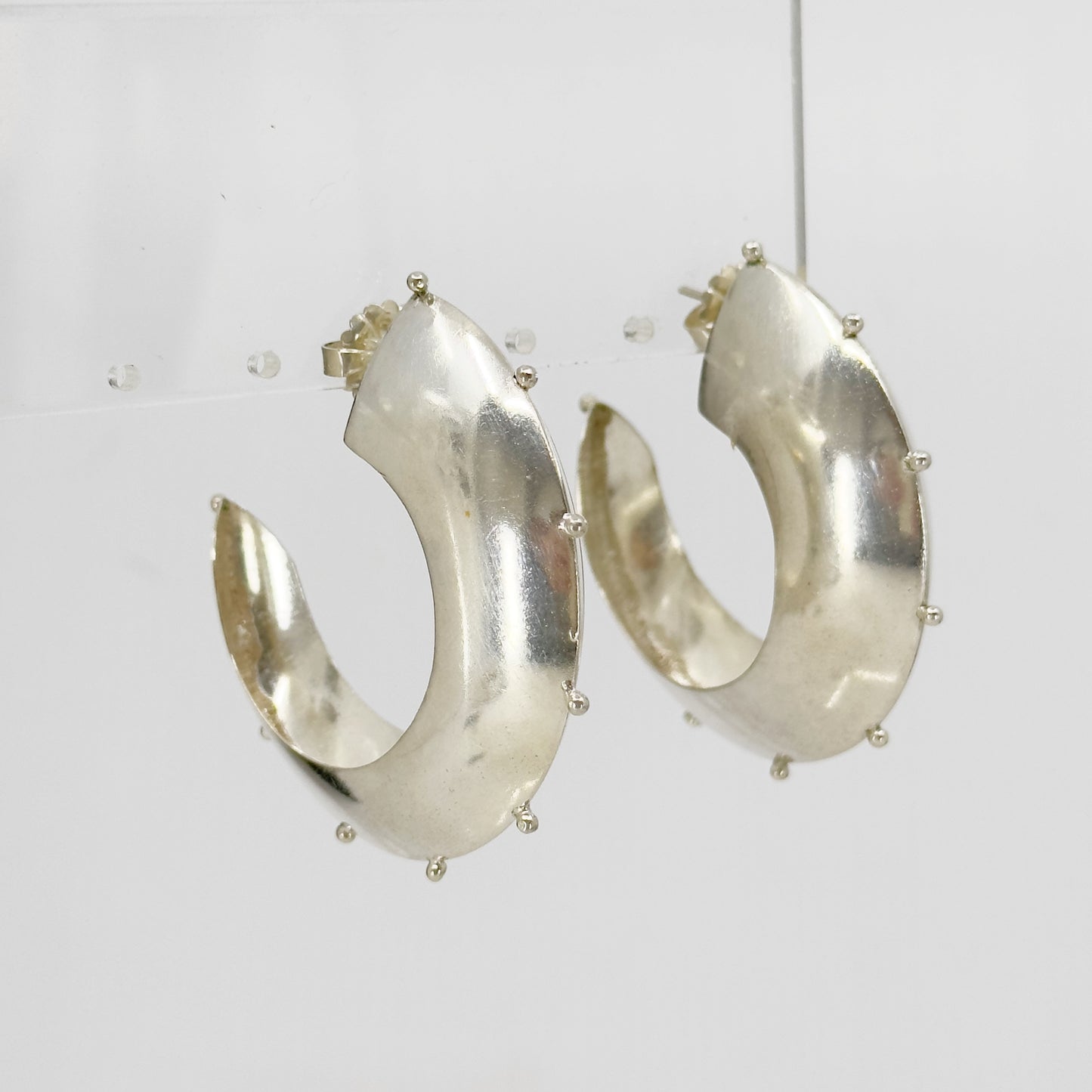 Hand Made oversized sterling silver hoop earrings GM676
