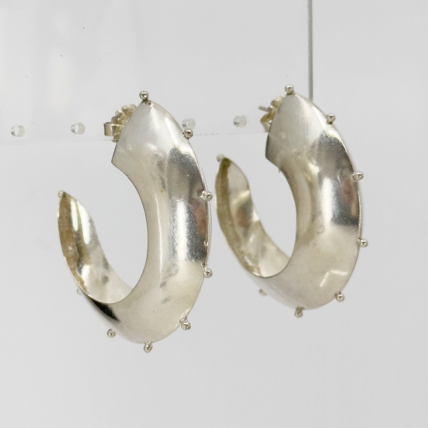 Hand Made oversized sterling silver hoop earrings GM676