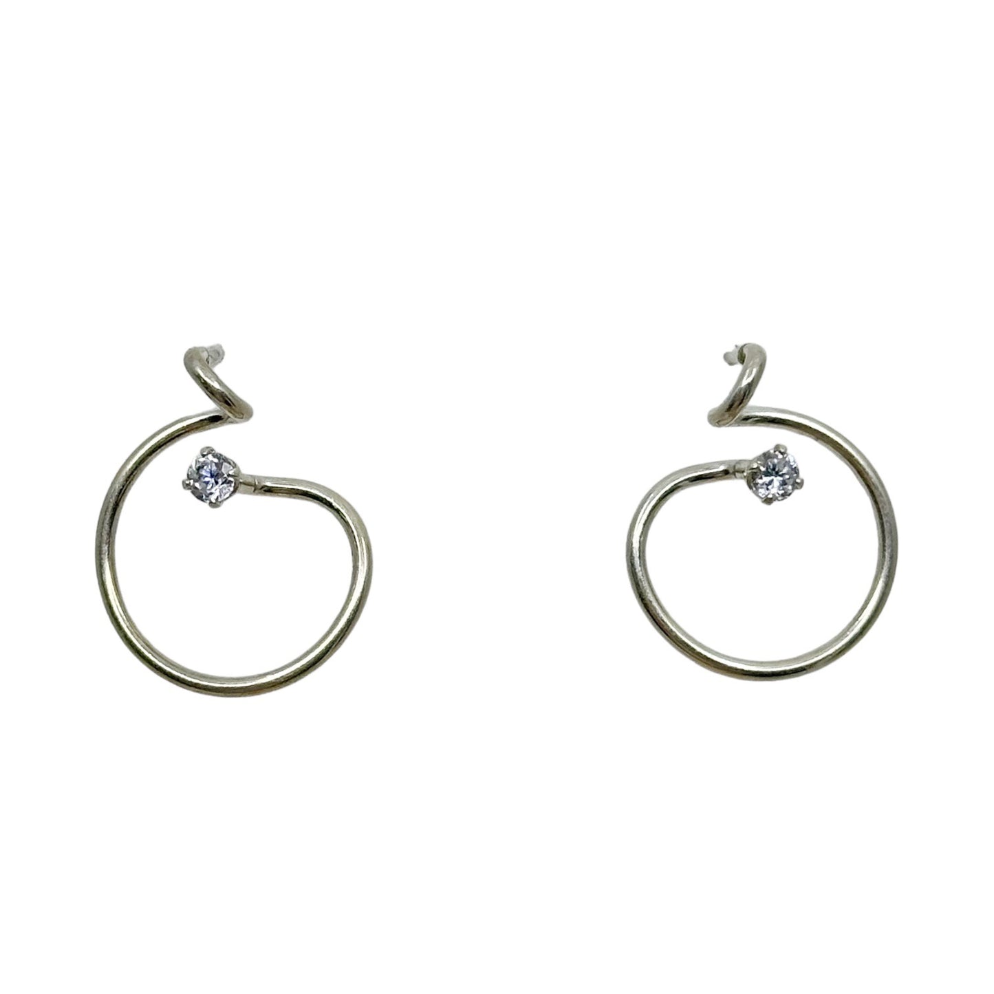 Hand Made Sterling silver crystal earrings GM678