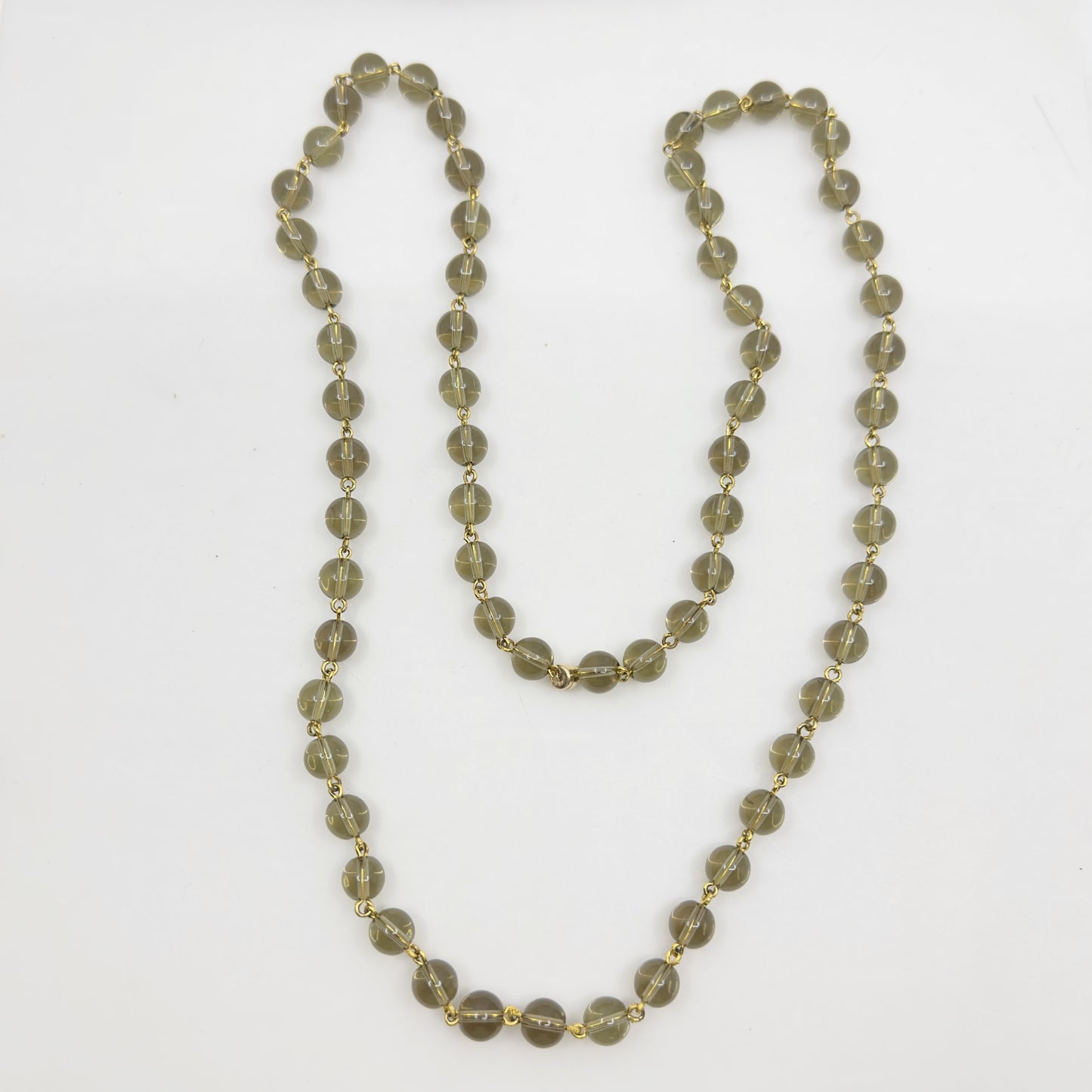 Hand Made 14k Gold Filled smoky quartz bead necklace GM685