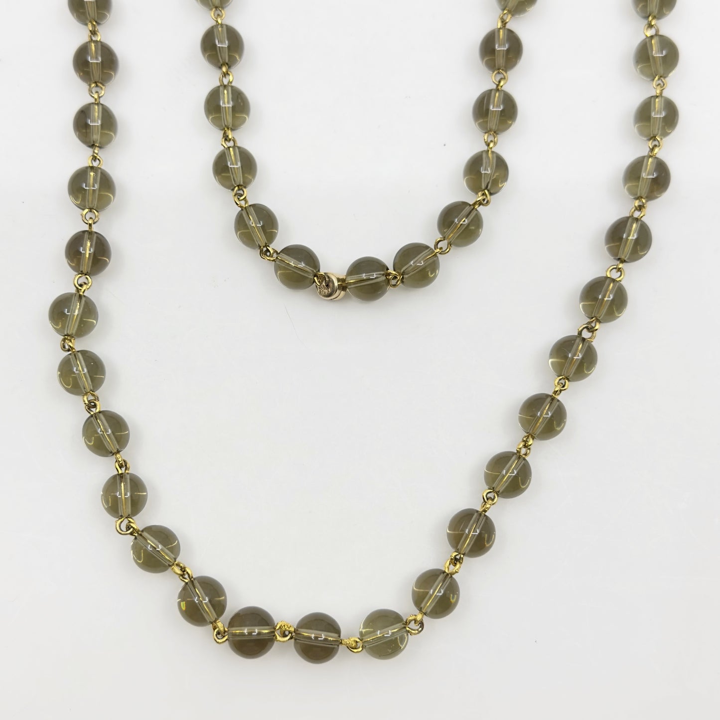 Hand Made 14k Gold Filled smoky quartz bead necklace GM685