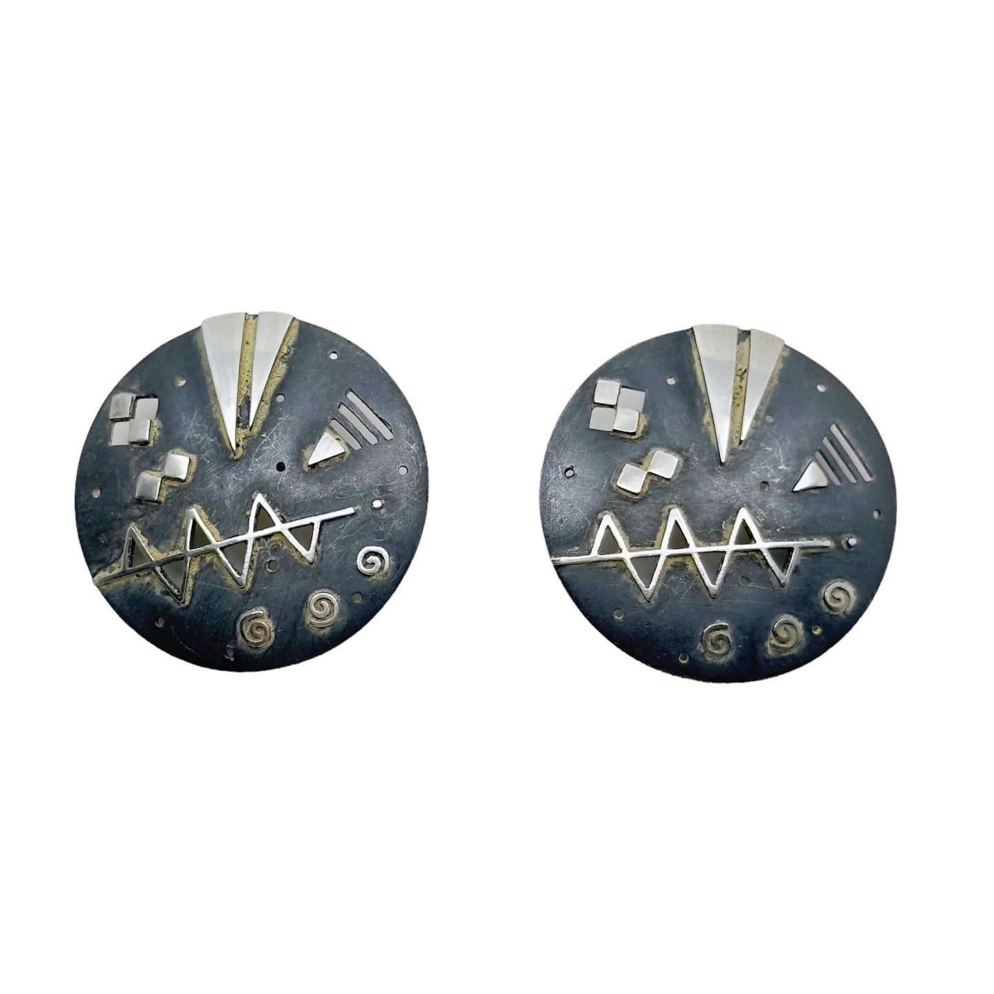 Modernist sterling silver earrings GM689