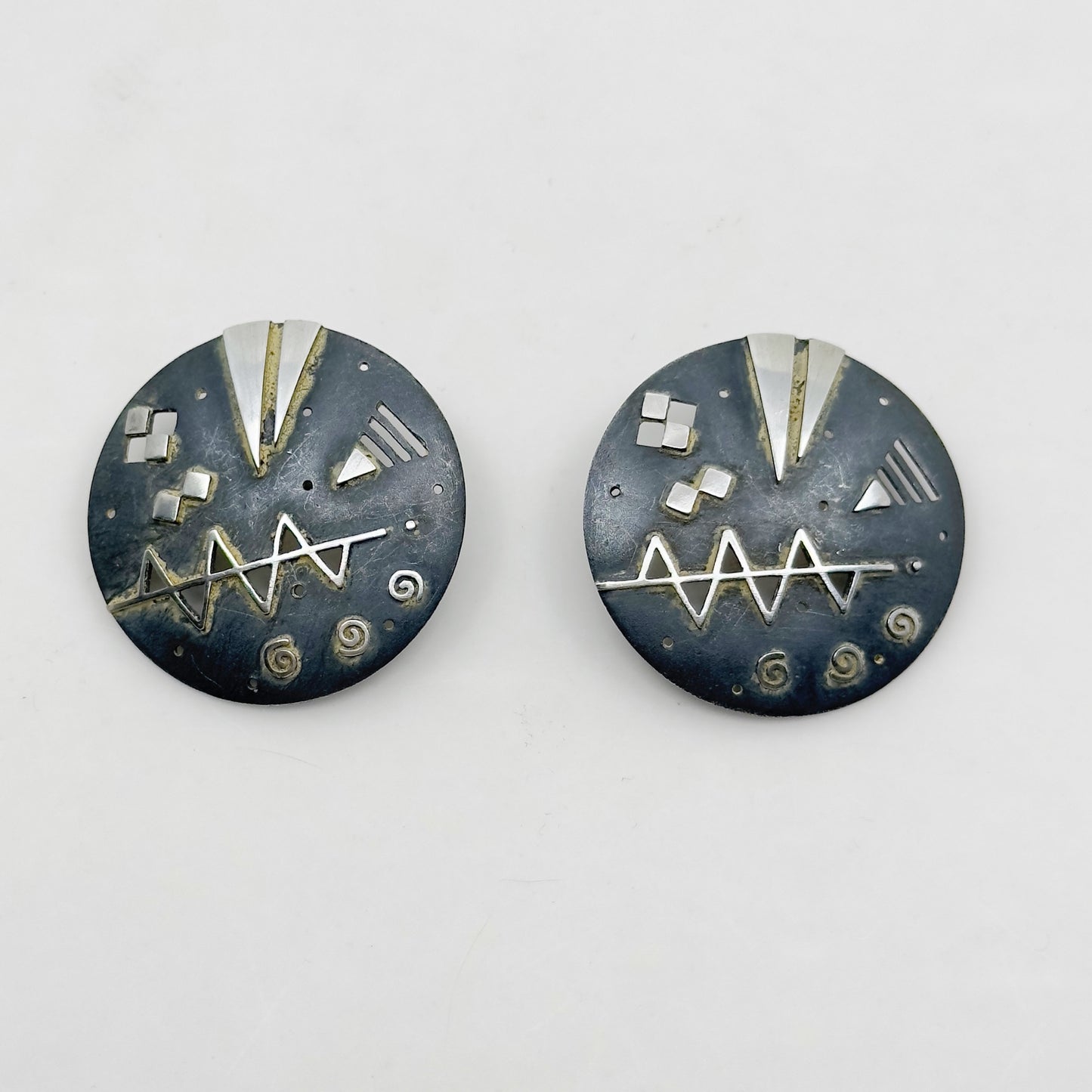 Modernist sterling silver earrings GM689