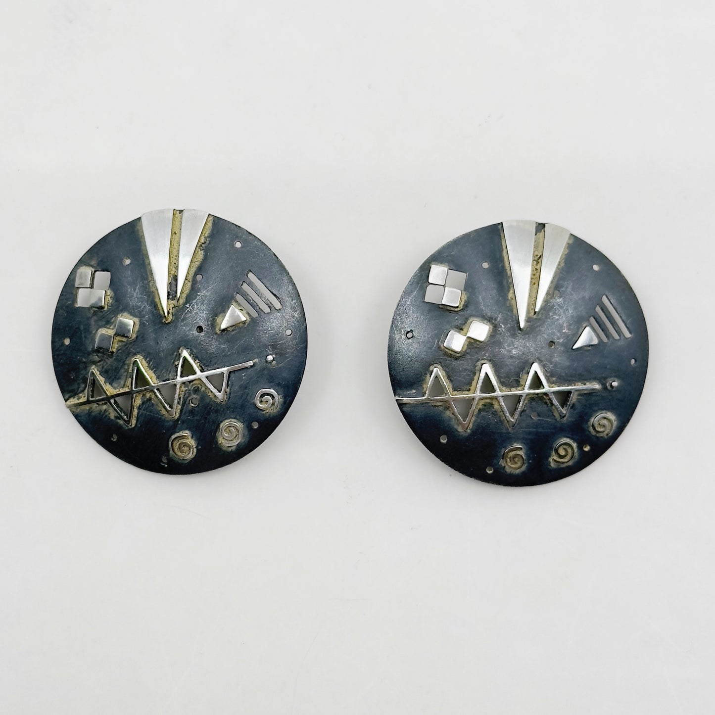 Modernist sterling silver earrings GM689