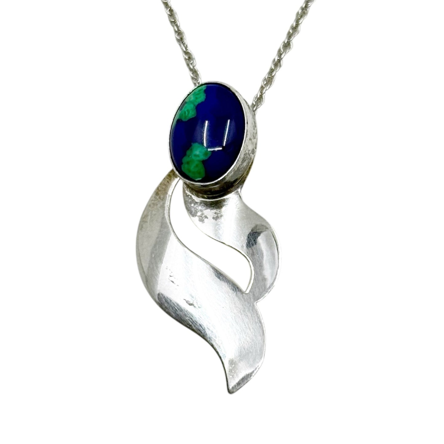 Bain Nellie Navajo sterling silver Azurite pendant - GM69
