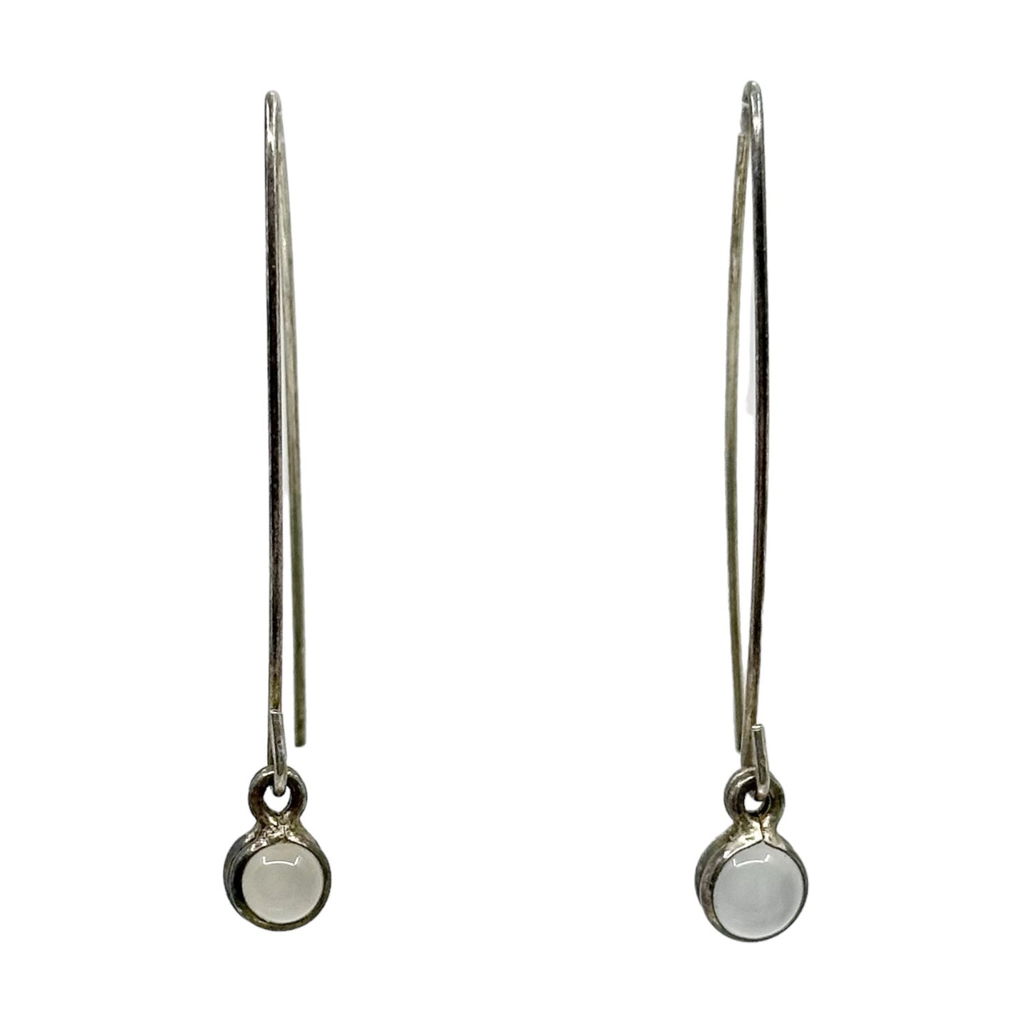 Sterling silver moonstone cabochon earrings GM690