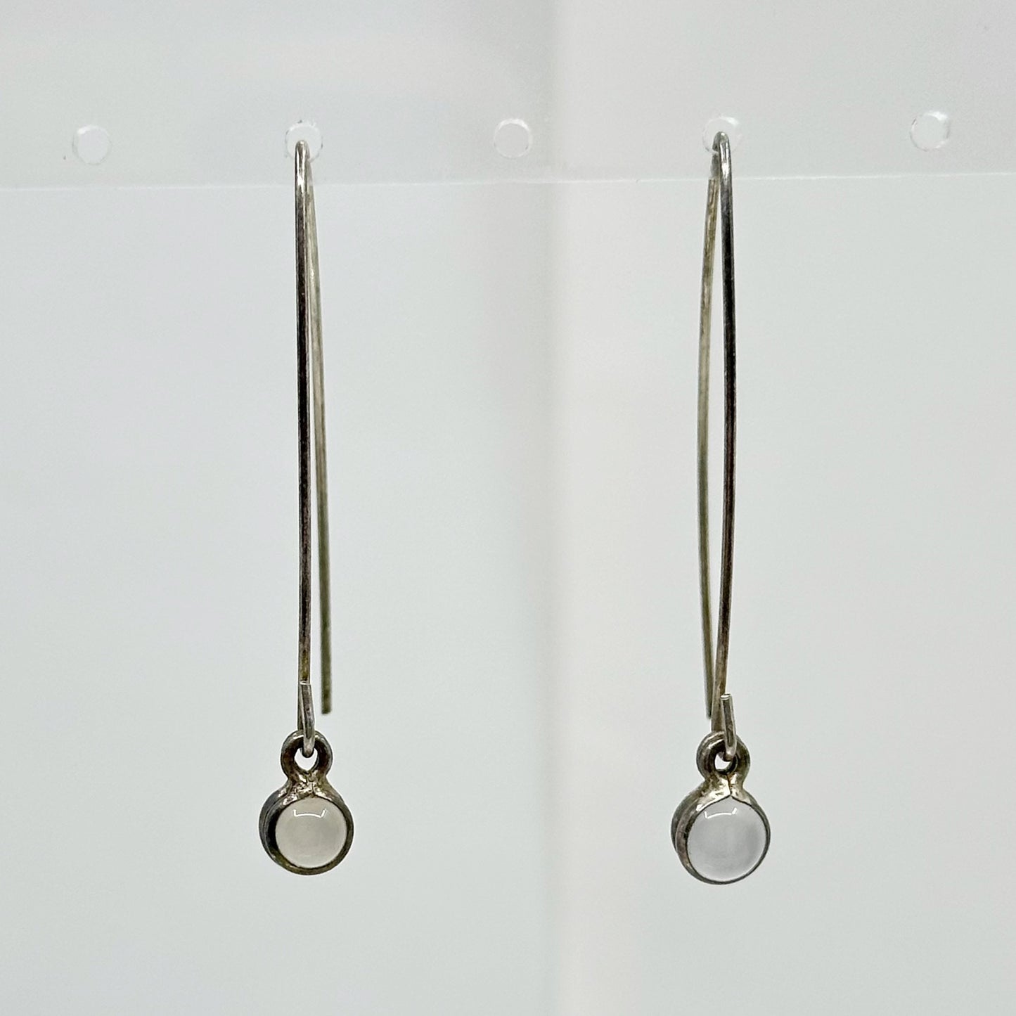 Sterling silver moonstone cabochon earrings GM690