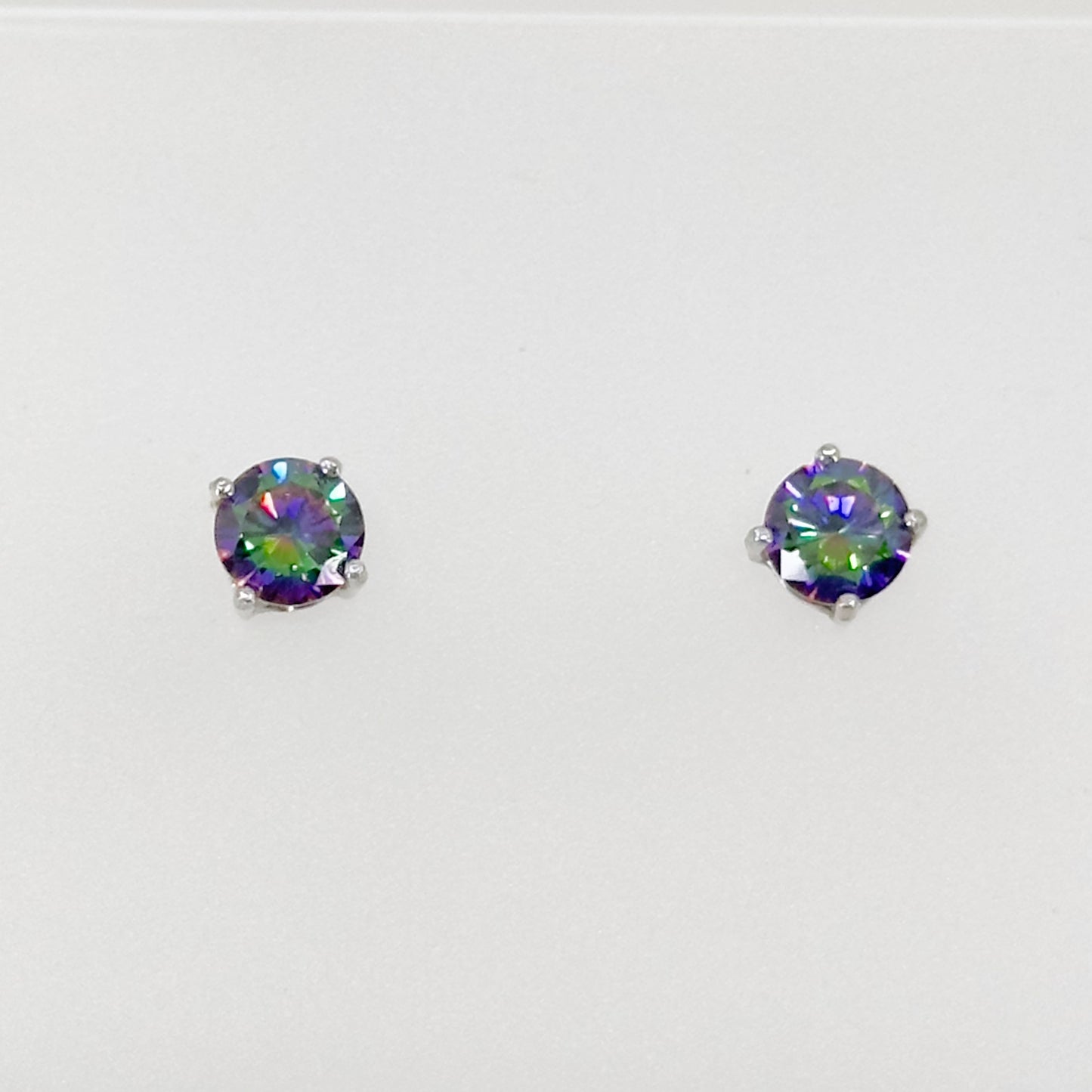 Sterling silver Mystic topaz stud earrings GM692