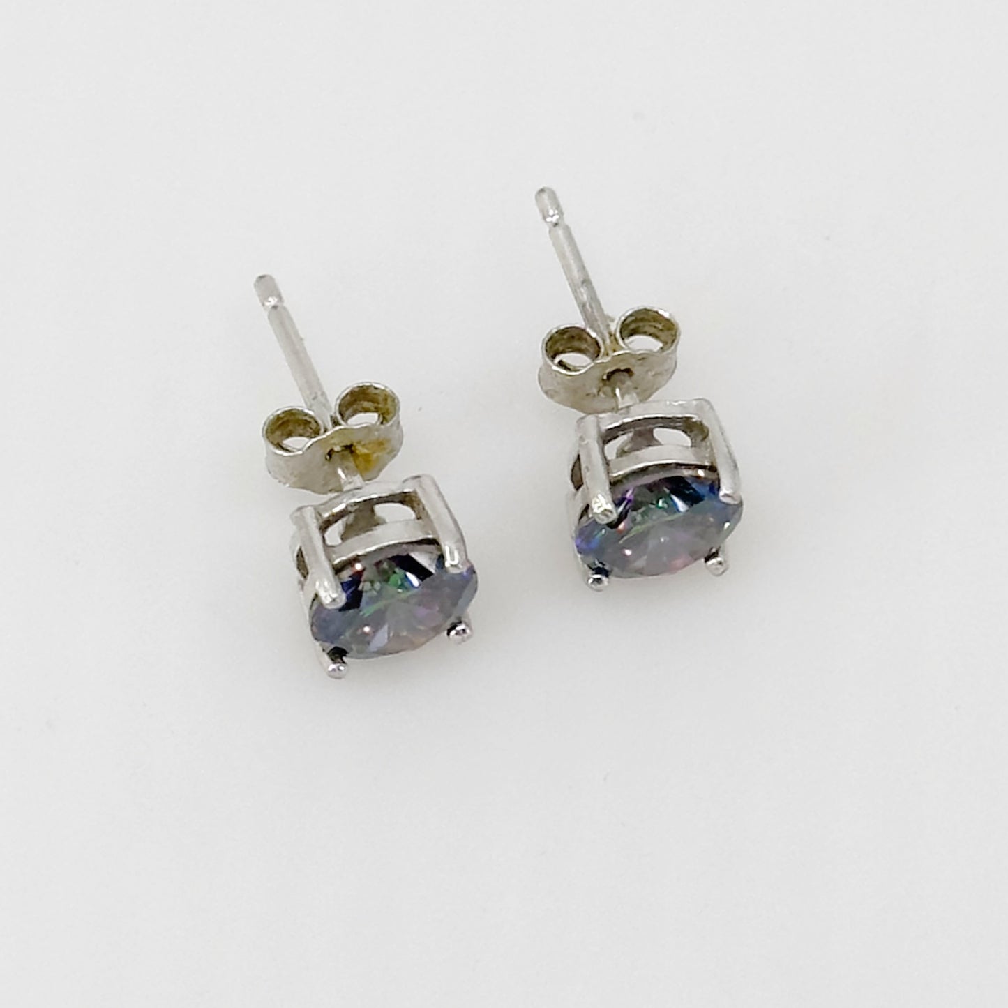 Sterling silver Mystic topaz stud earrings GM692