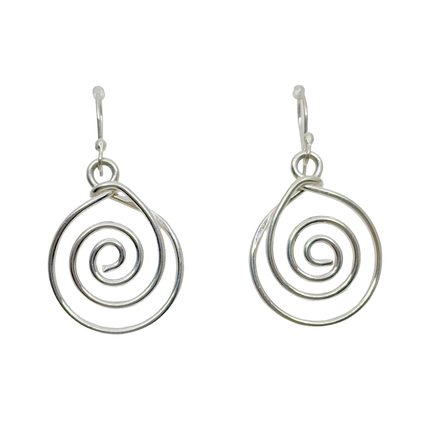 Mexican HOB Sterling silver spiral drop earrings GM698