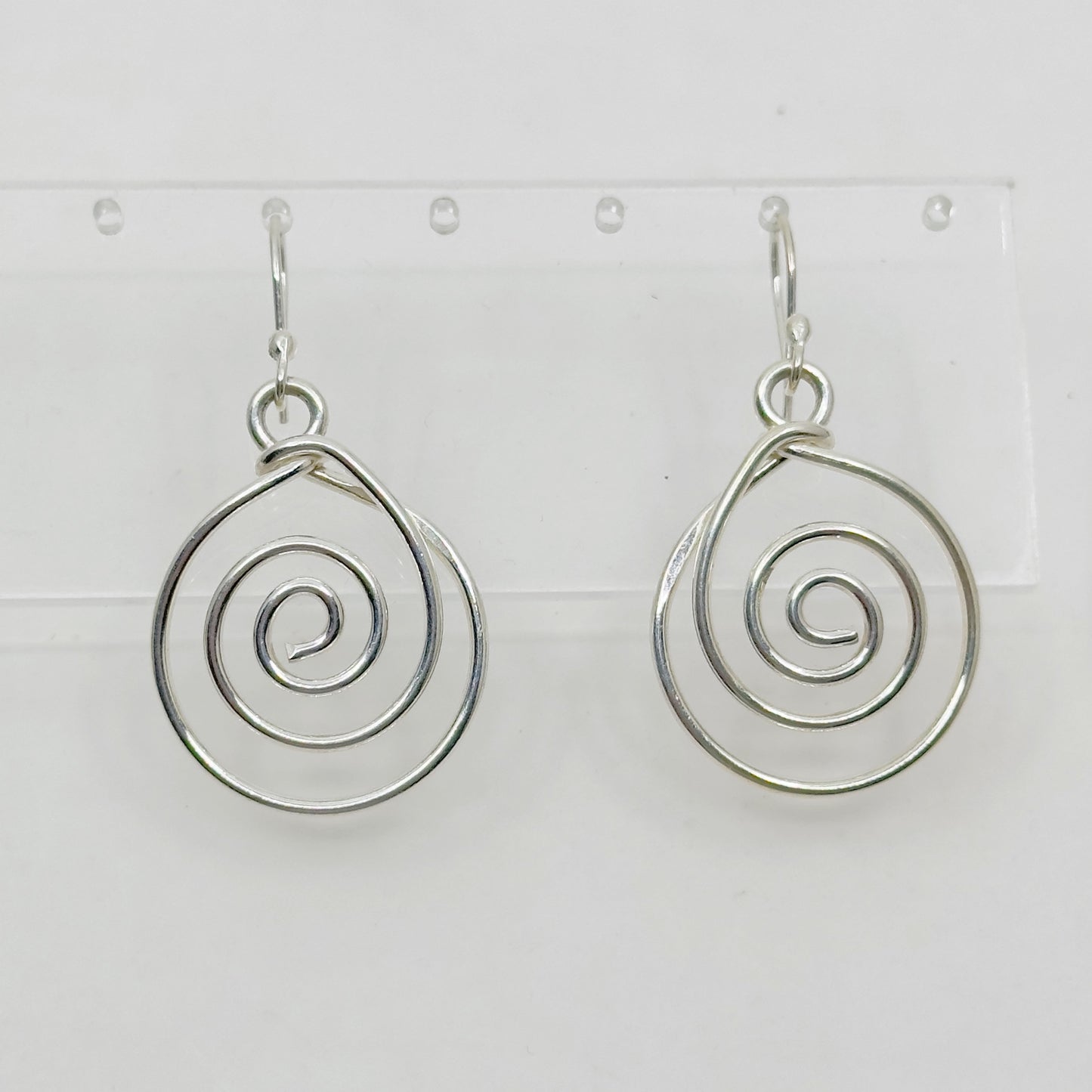 Mexican HOB Sterling silver spiral drop earrings GM698
