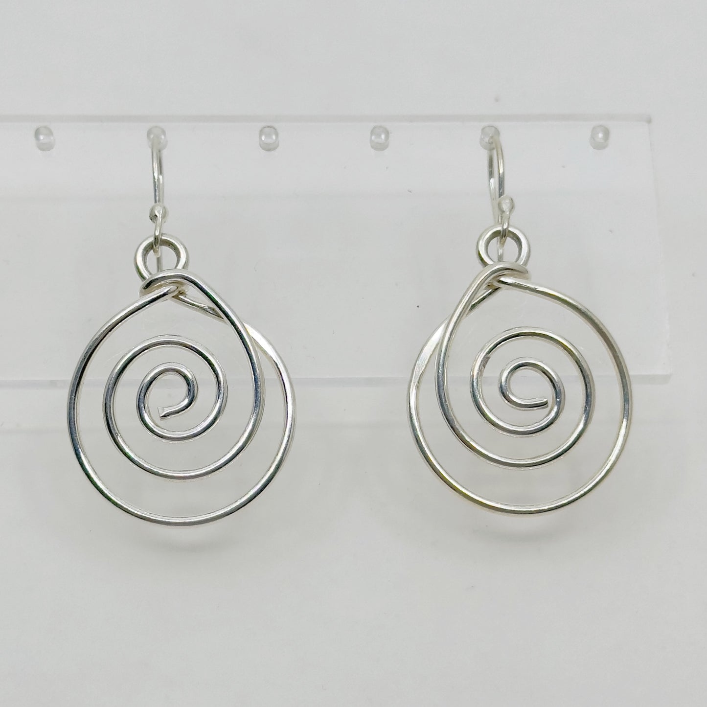 Mexican HOB Sterling silver spiral drop earrings GM698